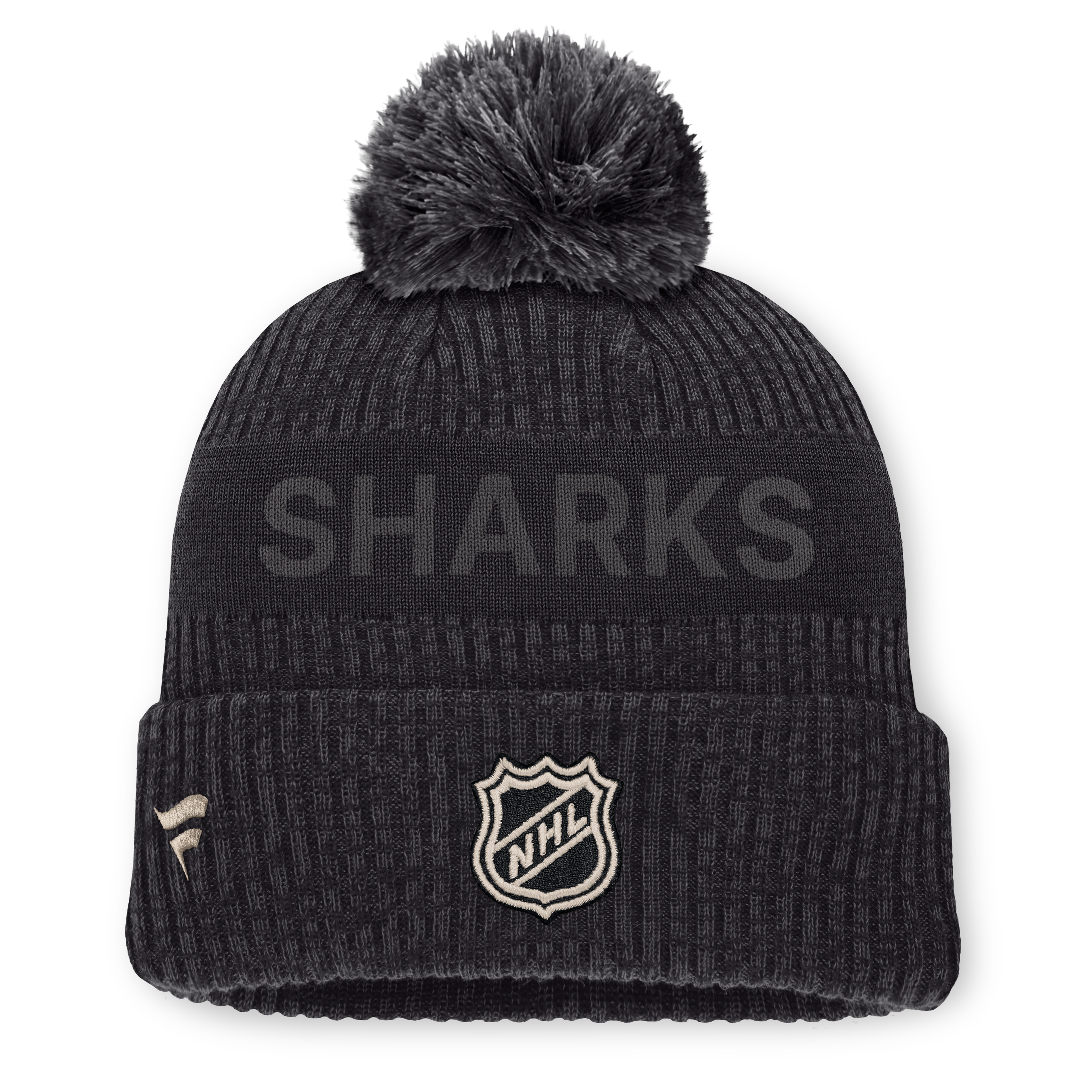 Bonnet à revers Phantom pour homme, couleur anthracite, San Jose Sharks Road, de la marque Fanatics.