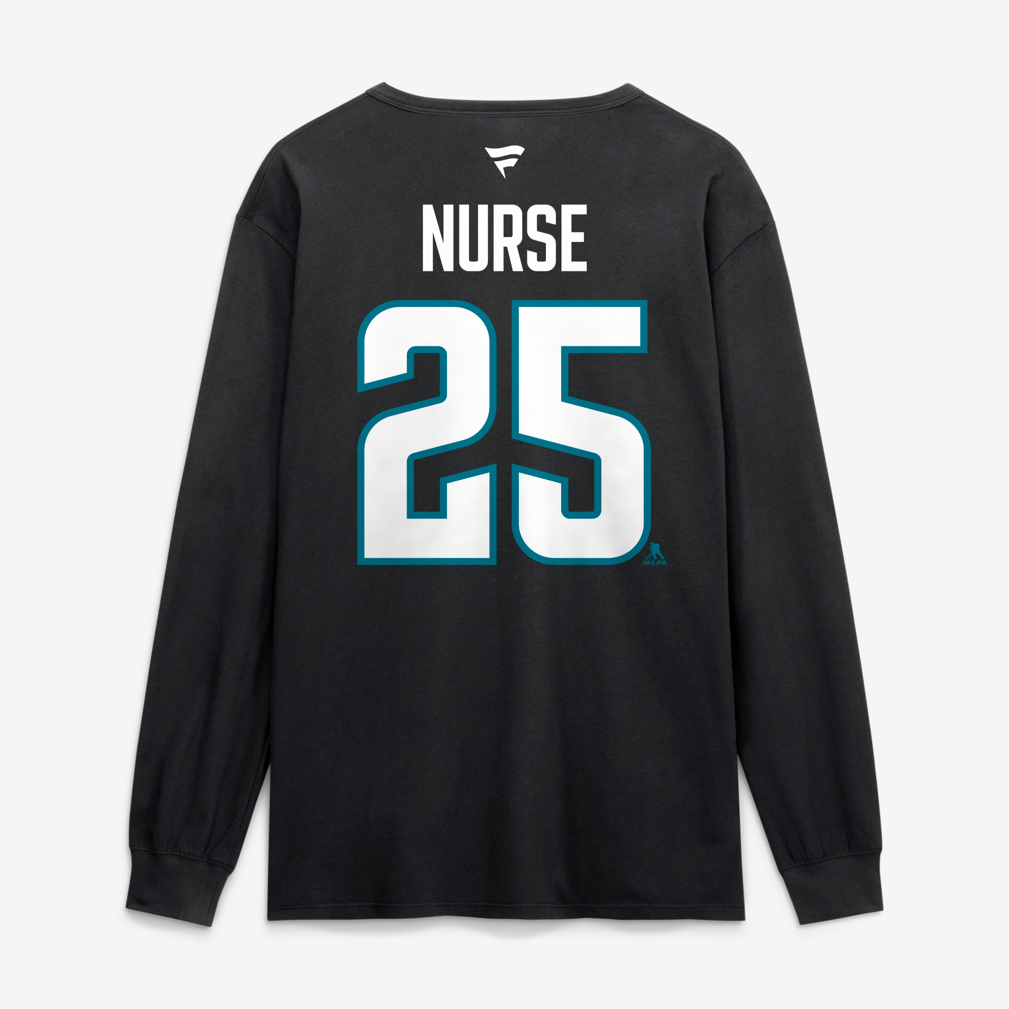 T-shirt à manches longues Fanatics Darnell Nurse noir authentique San Jose Sharks avec nom et numéro.