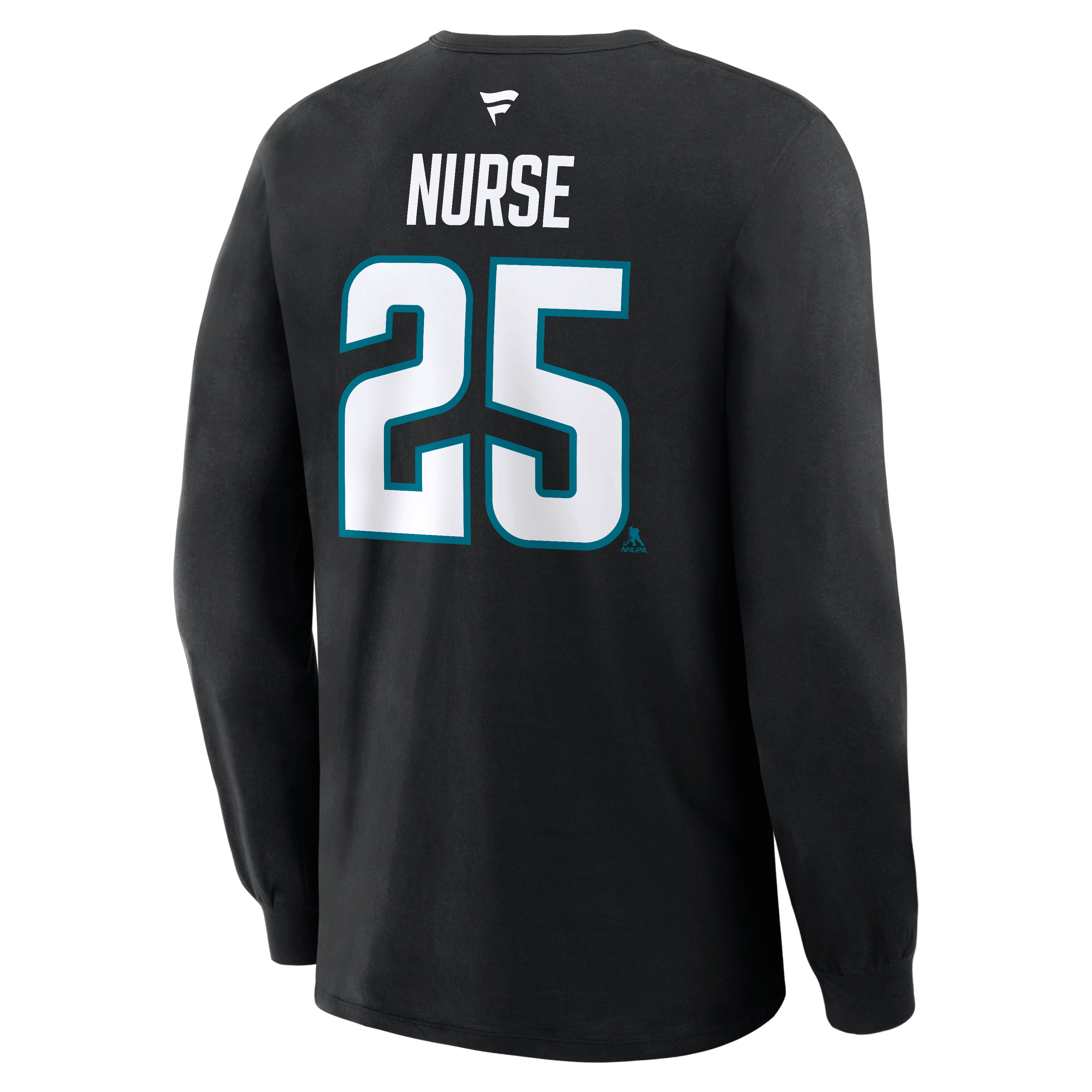 T-shirt à manches longues Fanatics Darnell Nurse noir authentique San Jose Sharks avec nom et numéro.