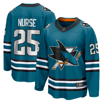 Men's San Jose Sharks Darnell Nurse Fanatics Teal Home Breakaway Jersey