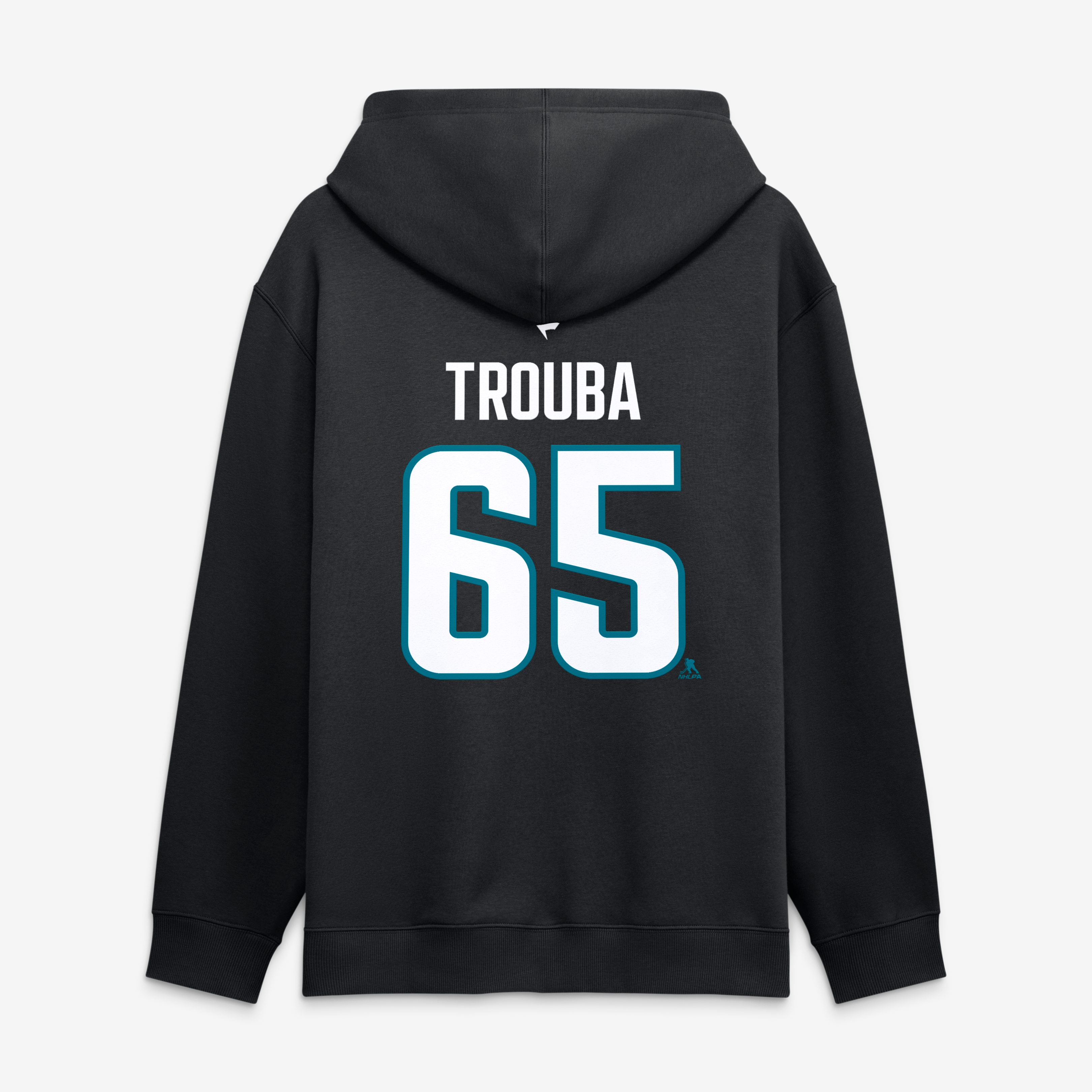 Sweat à capuche authentique Fanatics Jacob Trouba noir San Jose Sharks avec nom et numéro