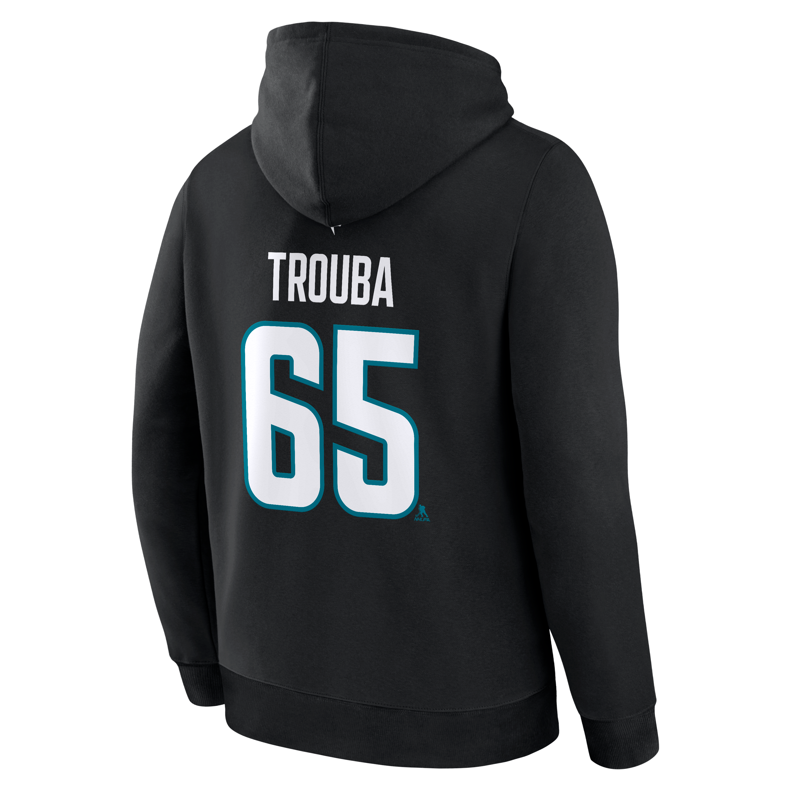 Sweat à capuche authentique Fanatics Jacob Trouba noir San Jose Sharks avec nom et numéro