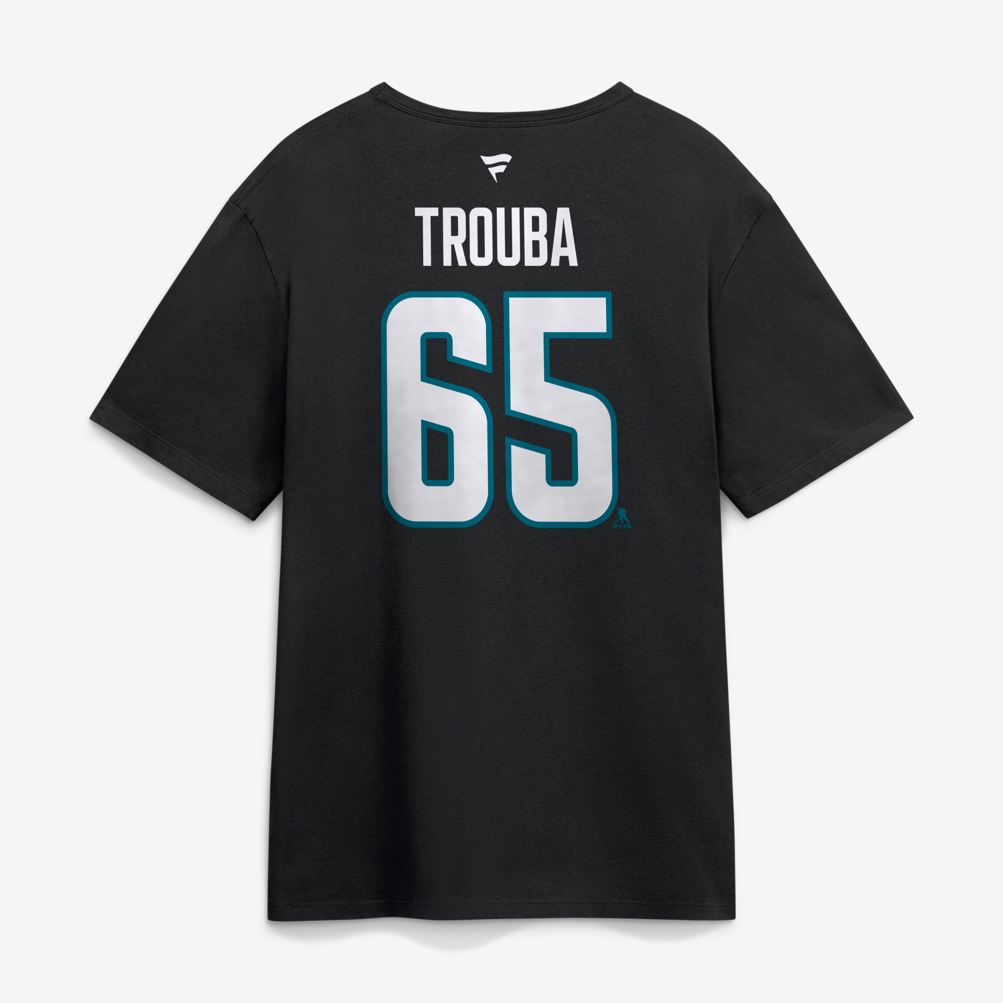 T-shirt authentique Fanatics Jacob Trouba noir San Jose Sharks avec nom et numéro