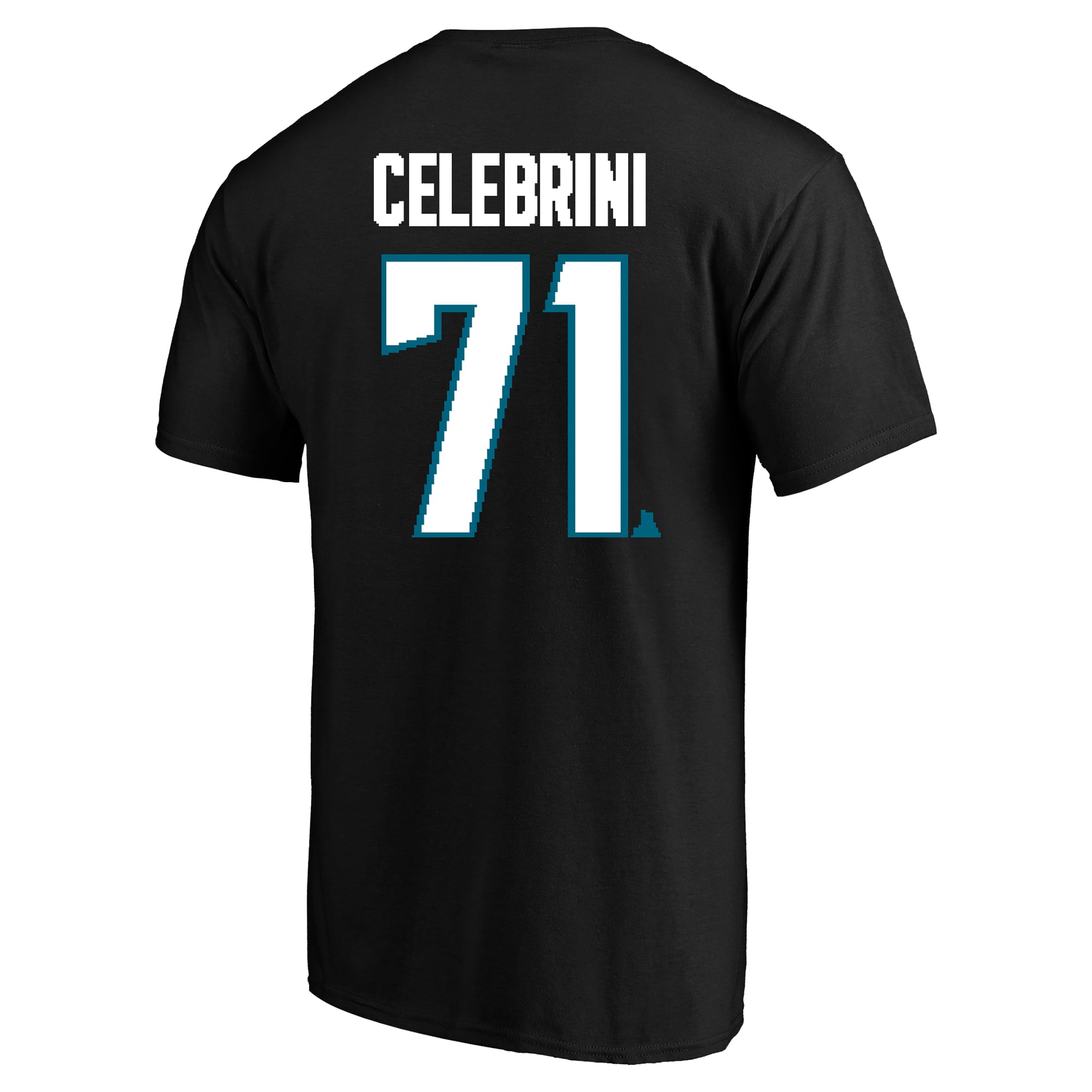 T-shirt Fanatics Macklin Celebrini noir San Jose Sharks pour homme, grandes tailles, avec nom et numéro
