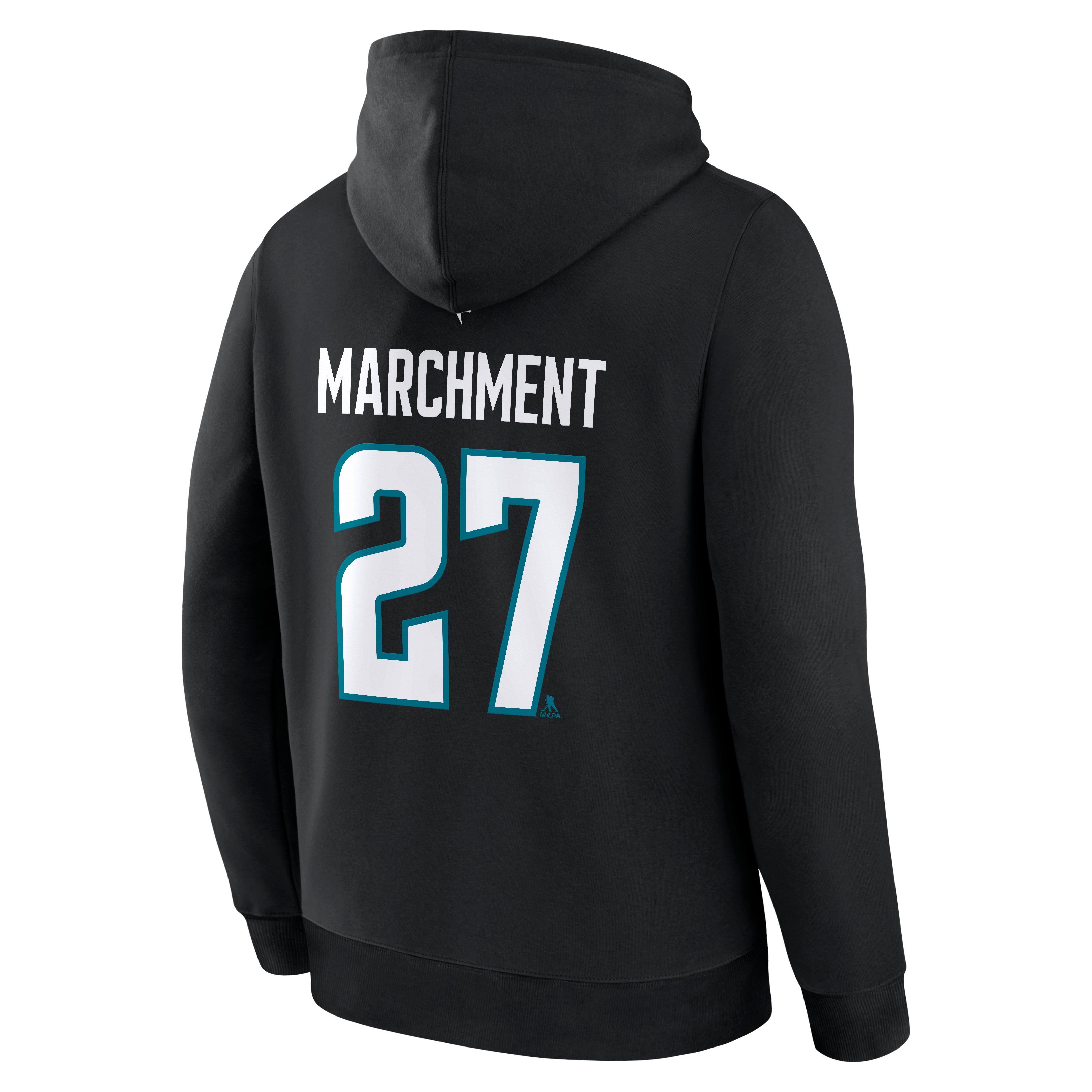 Sweat à capuche authentique Fanatics Mason Marchment noir San Jose Sharks avec nom et numéro