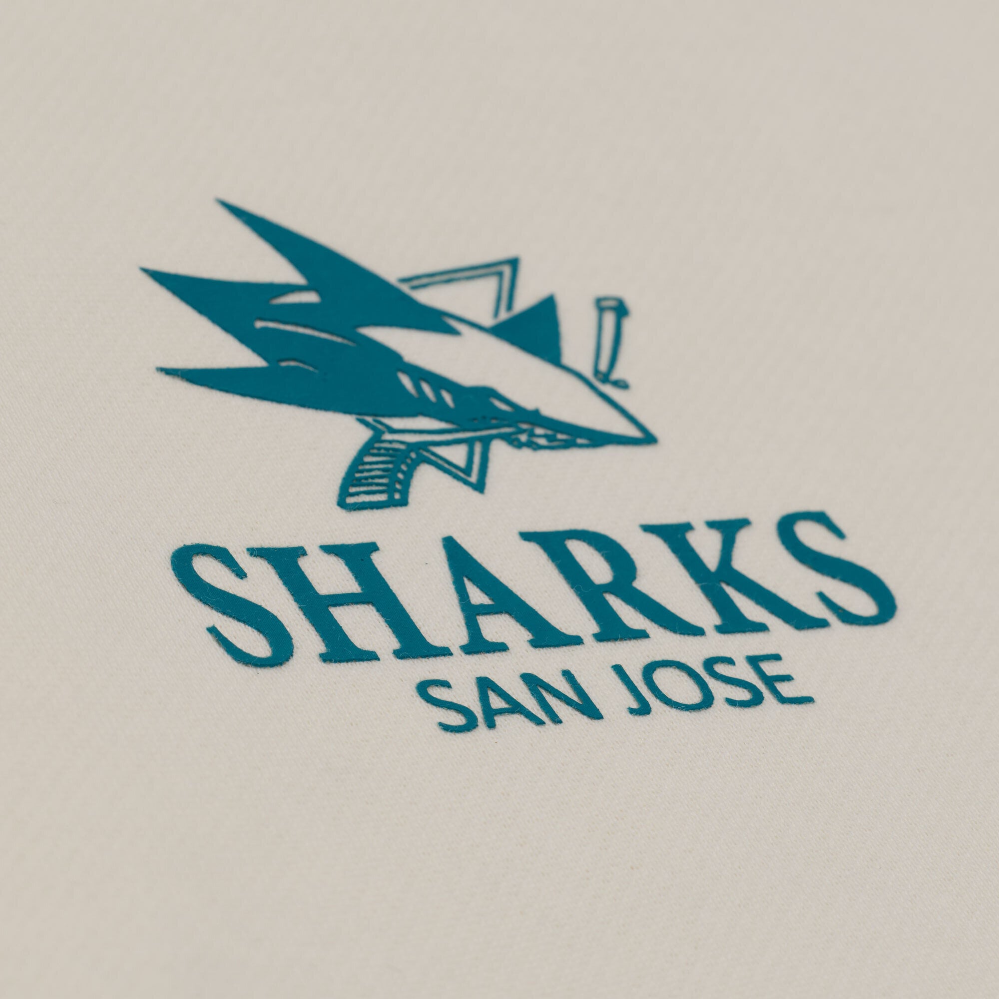 Men's Mitchell & Ness Cream San Jose Sharks Core Essentials Hoodie