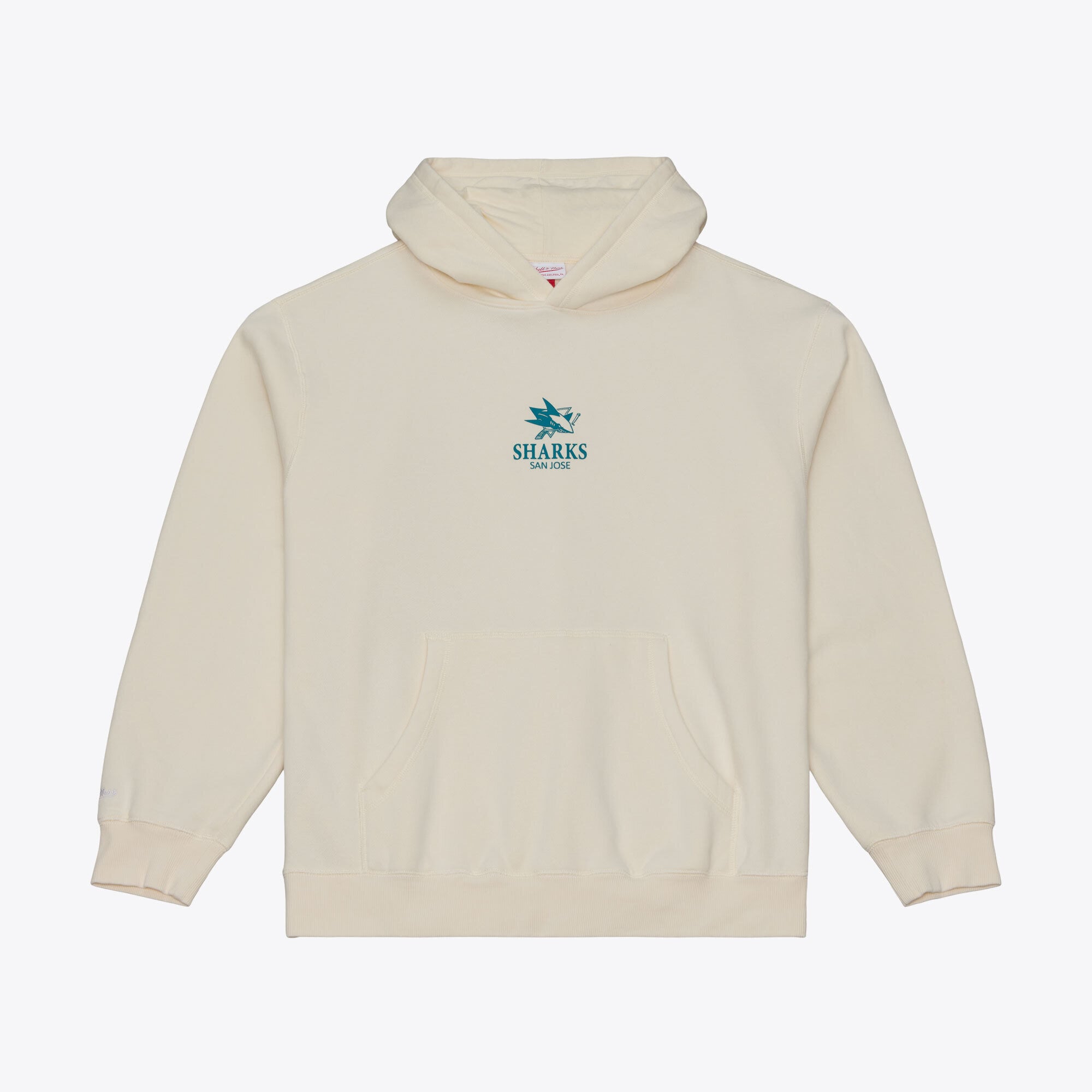 Men's Mitchell & Ness Cream San Jose Sharks Core Essentials Hoodie