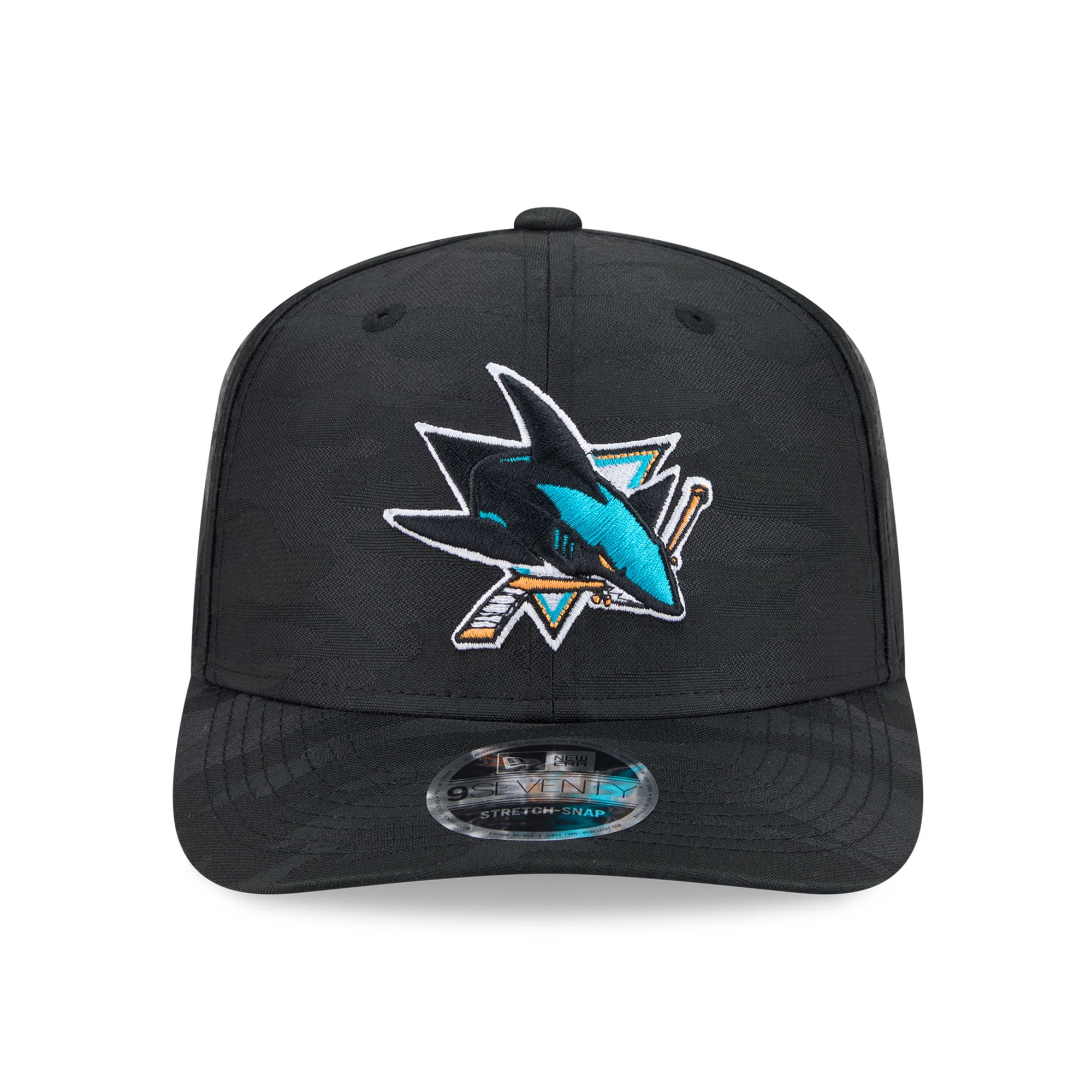 Casquette ajustable perforée New Era noire San Jose Sharks Camo 9SEVENTY pour homme