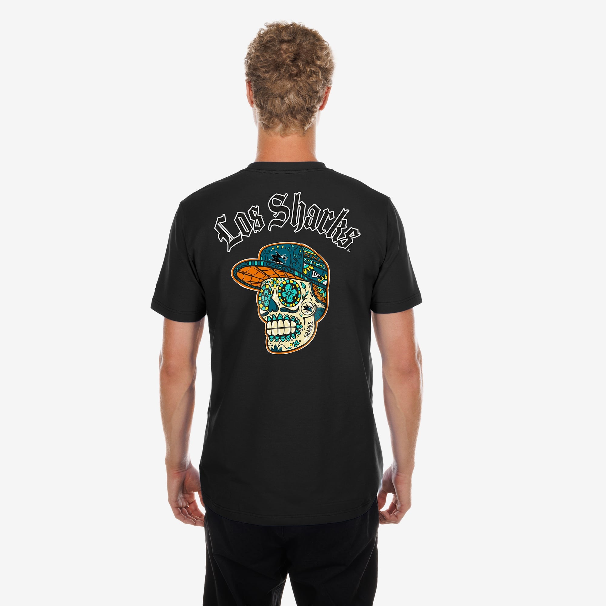 T-shirt New Era noir pour homme San Jose Sharks Dia De Muertos