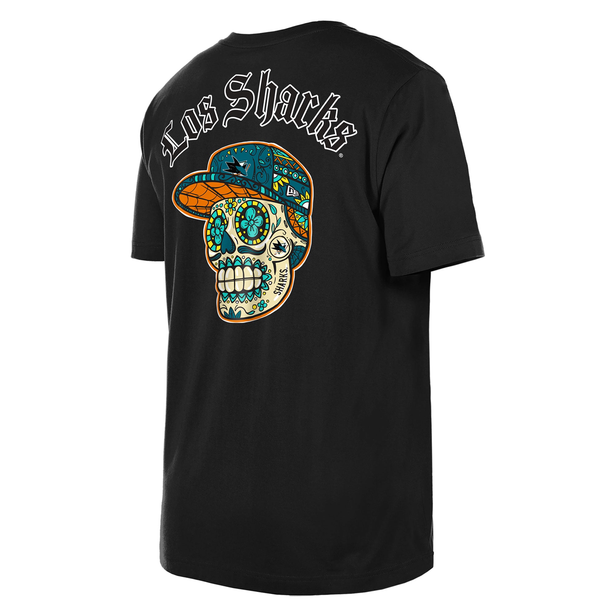 T-shirt New Era noir pour homme San Jose Sharks Dia De Muertos