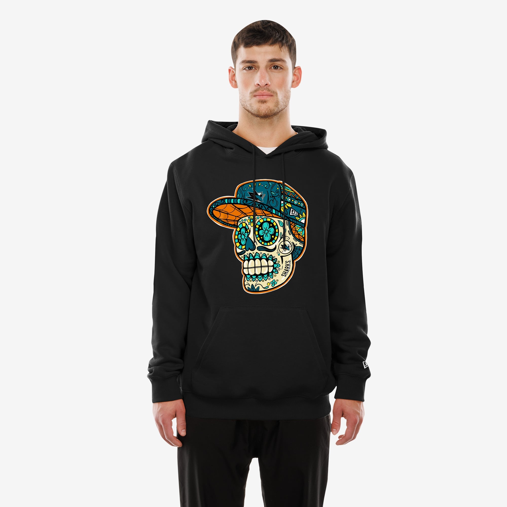 Sweat à capuche noir San Jose Sharks Día de los Muertos New Era pour hommes