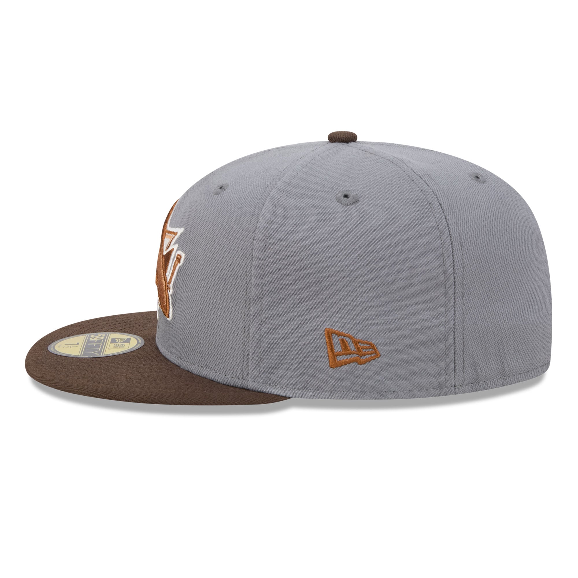 Casquette ajustée New Era 59FIFTY pour homme, coloris anthracite/marron, motif bois, San Jose Sharks