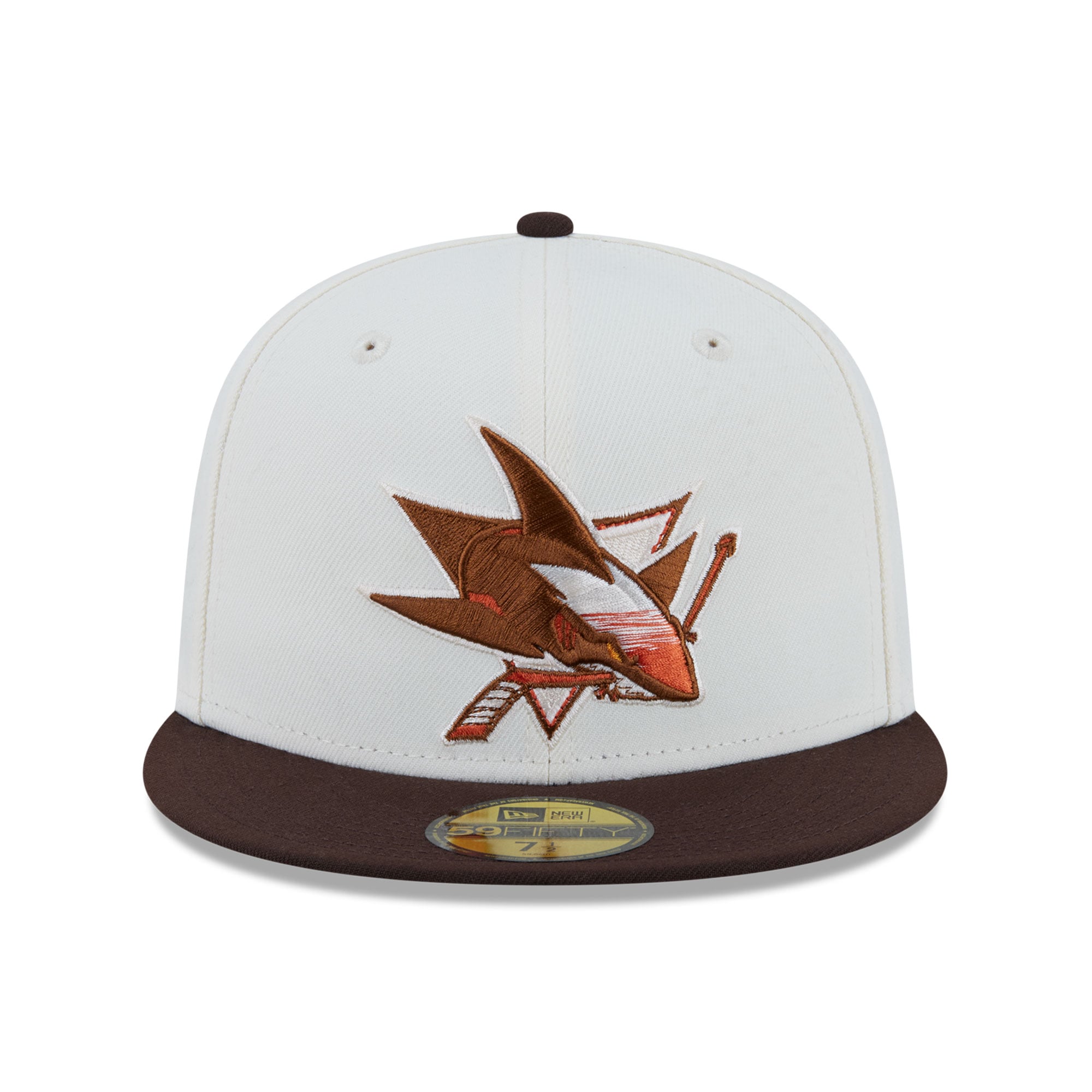 Casquette ajustée New Era 59FIFTY crème pour homme, San Jose Sharks, motif citrouille épicée