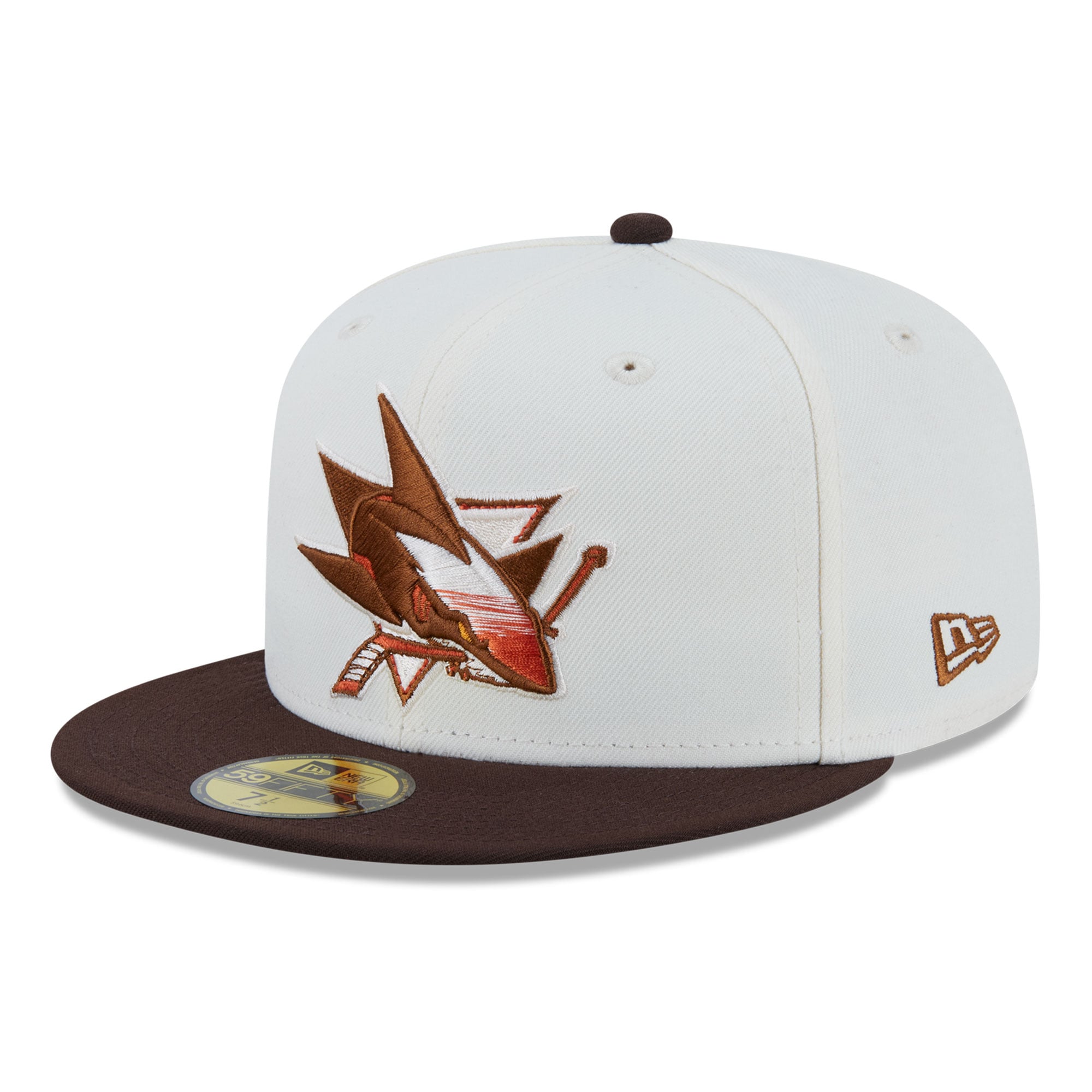 Casquette ajustée New Era 59FIFTY crème pour homme, San Jose Sharks, motif citrouille épicée