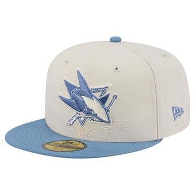 San Jose Sharks New Era Color Pack Two-Tone 59FIFTY Fitted Hat - Cream/Blue