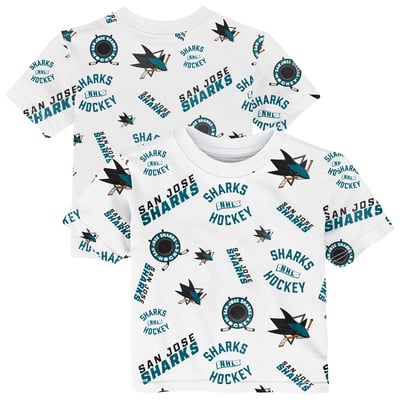 San Jose Sharks Outerstuff Toddler Run Down Allover Print T-Shirt - White