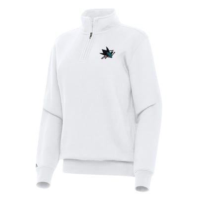 San Jose Sharks Antigua Women's Victory Quarter-Zip Sweatshirt - White