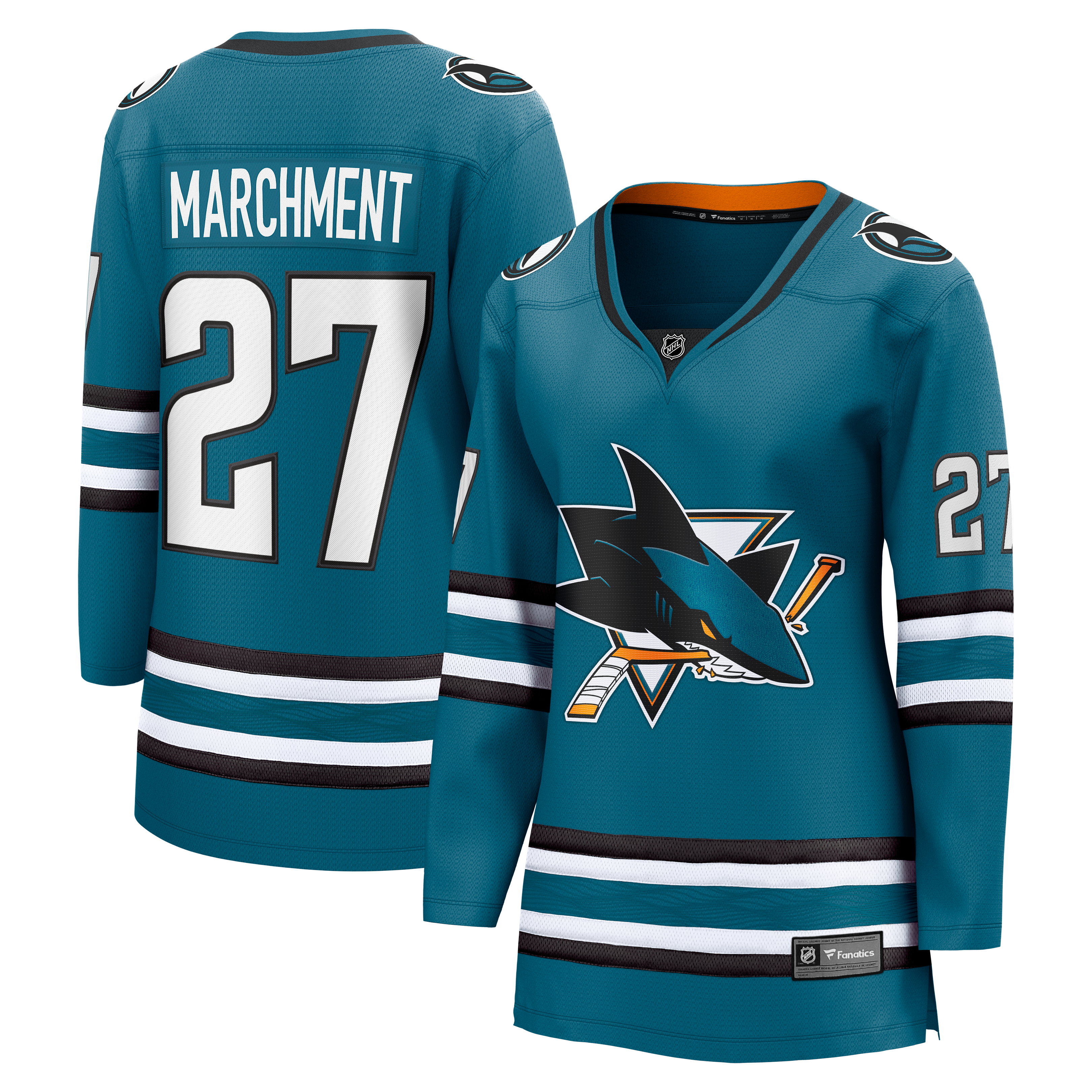 Maillot domicile Breakaway Mason Marchment sarcelle des Sharks de San Jose pour femmes (Fanatics)