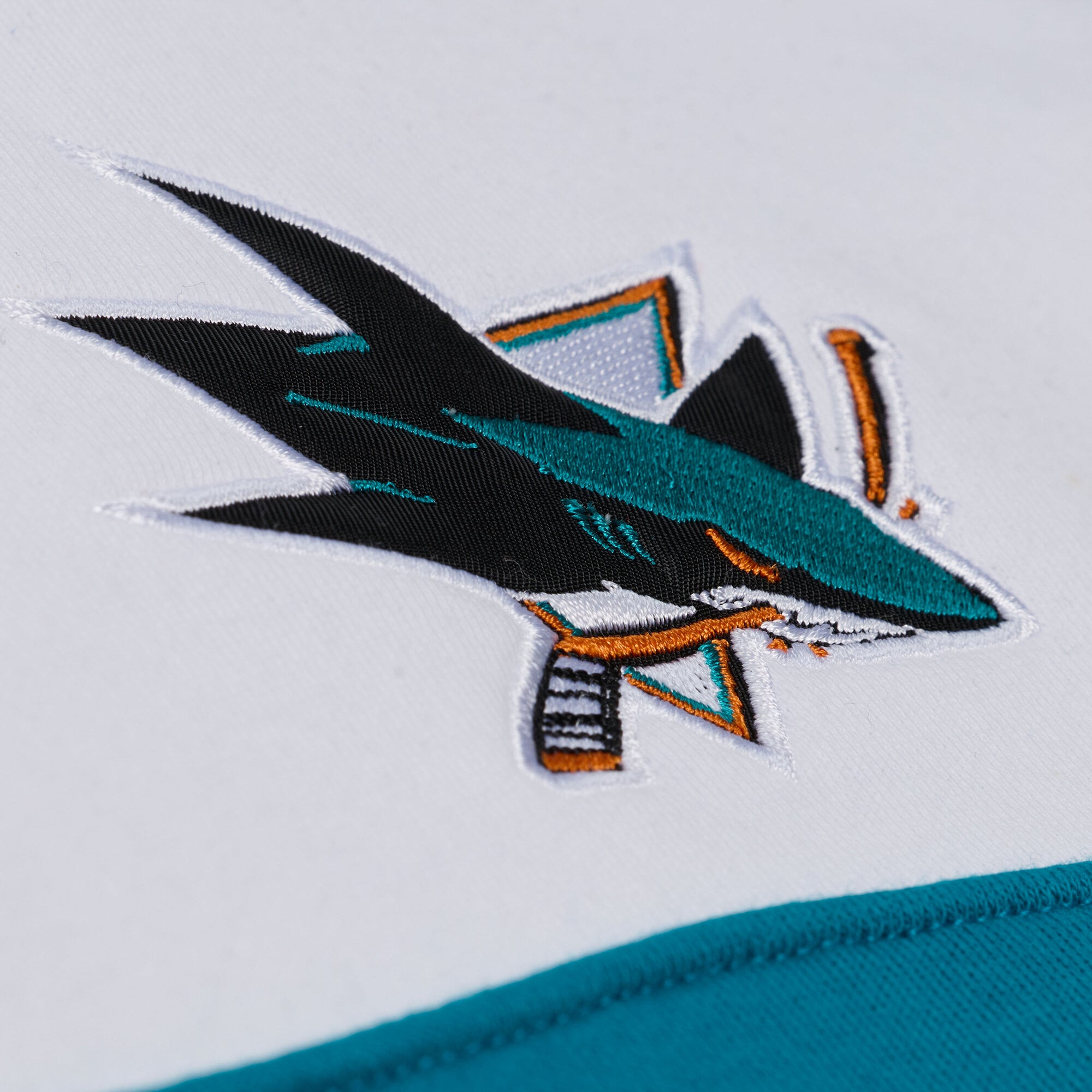 Women's Mitchell & Ness  White/Black San Jose Sharks Head Coach Hoodie