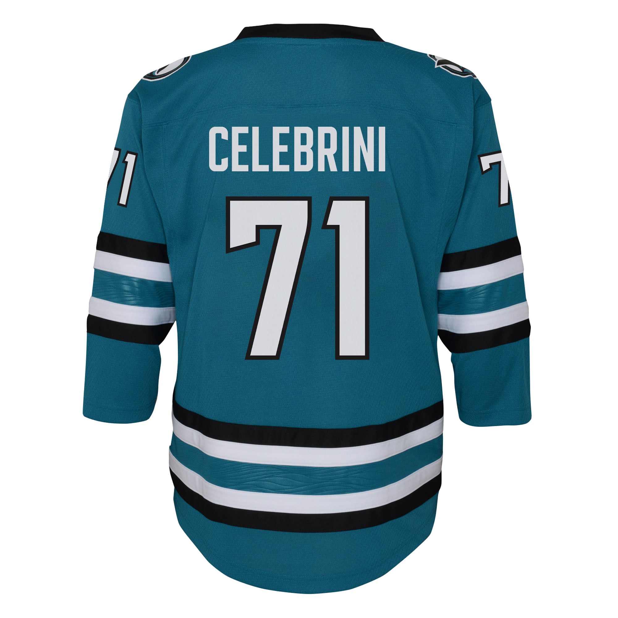 Maillot de joueur alternatif réplique Macklin Celebrini Teal des Sharks San Jose pour jeunes