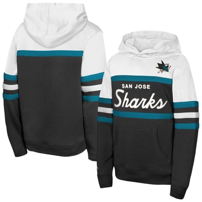  San Jose Sharks Mitchell & Ness Youth Head Coach Hoodie - Black