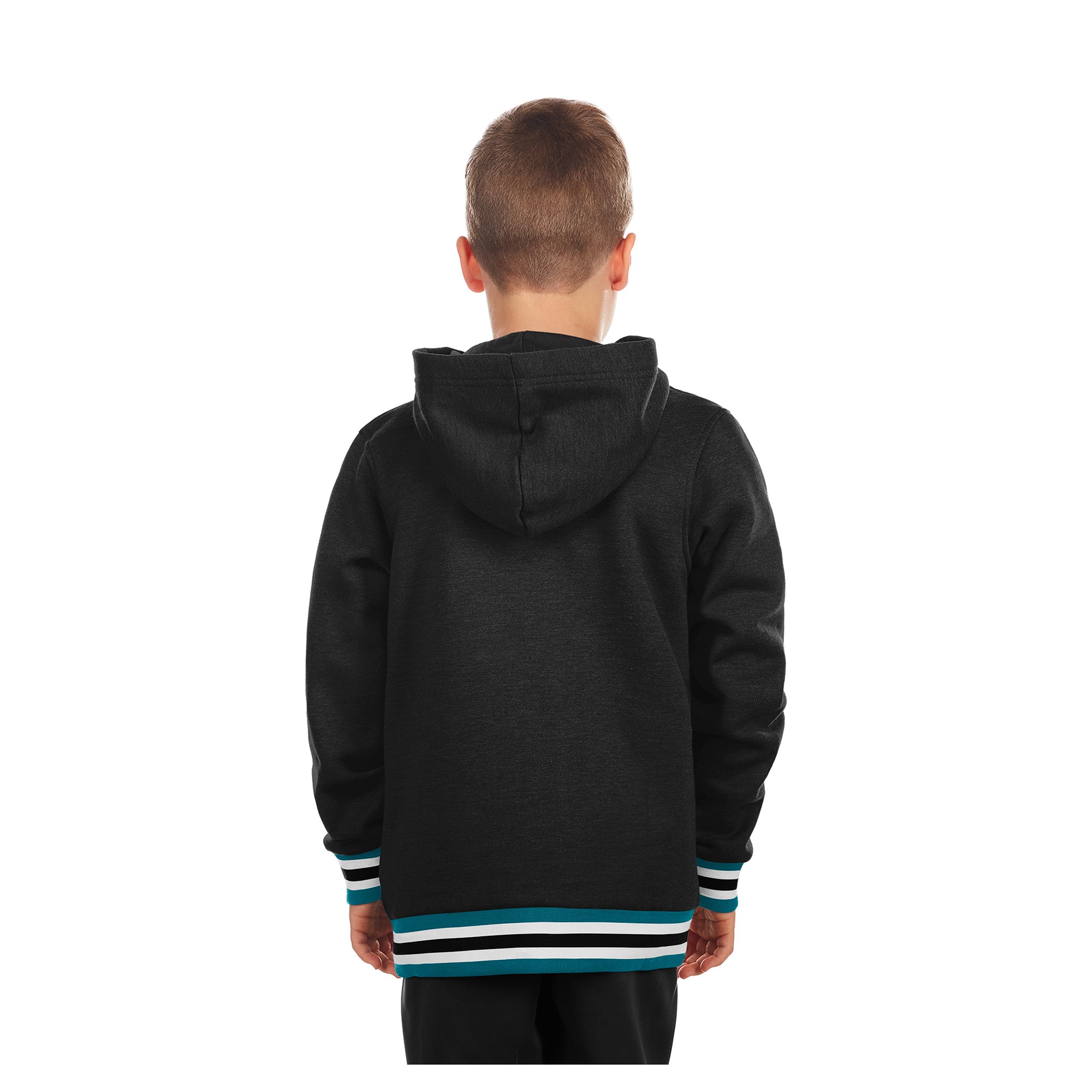 Youth New Era Black San Jose Sharks Knit Trim Pullover Hoodie