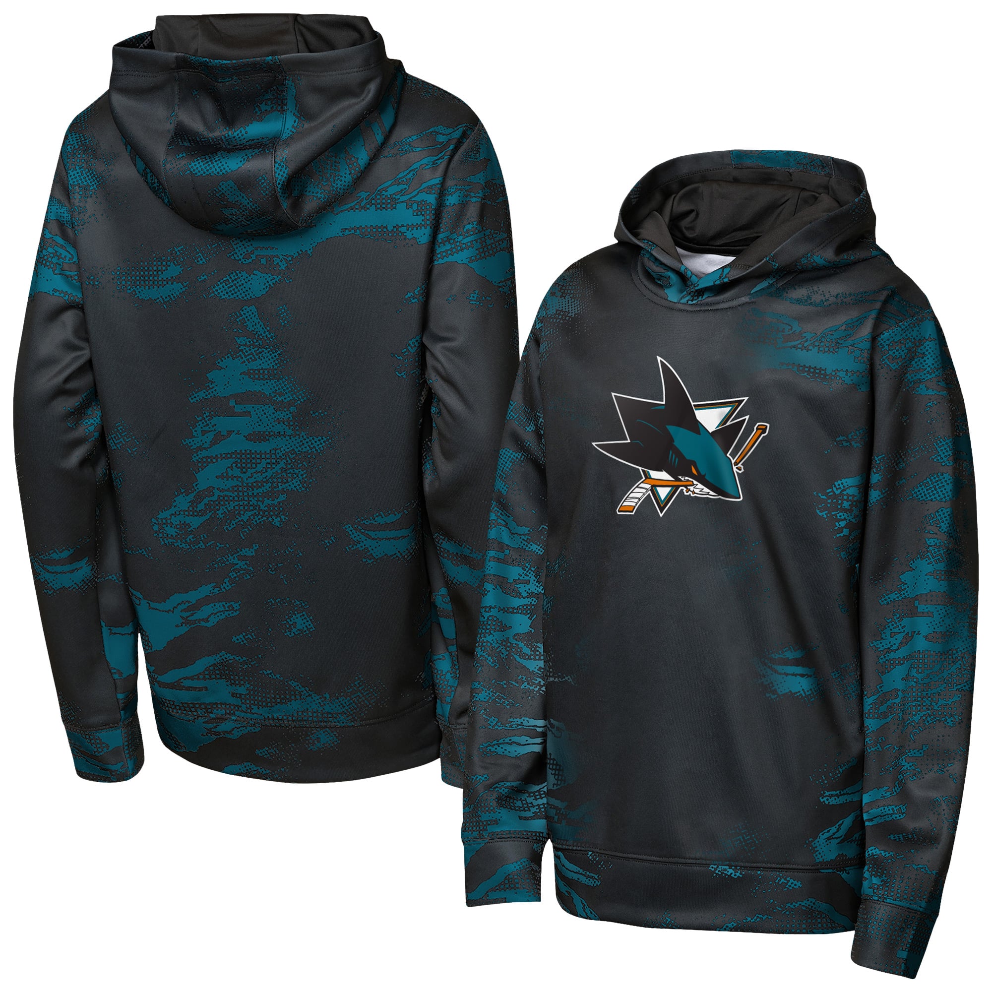 Sweat à capuche noir Youth Outerstuff San Jose Sharks Team Dynamics