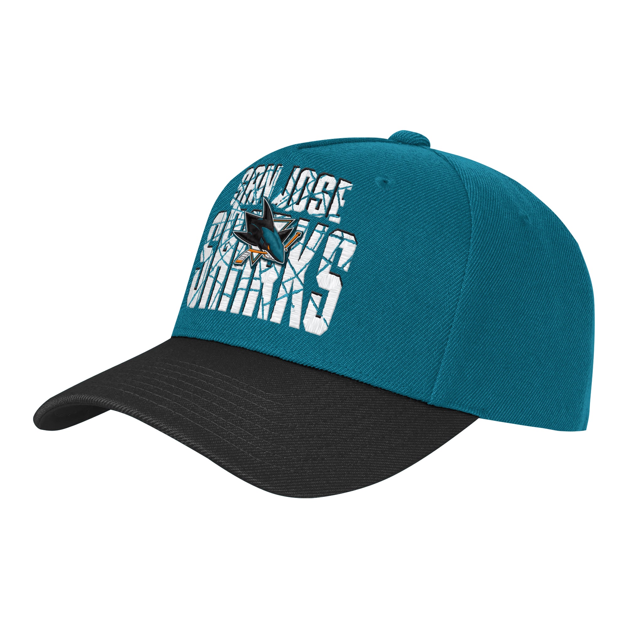Casquette ajustable Youth Outerstuff bleu sarcelle/noire San Jose Sharks Ice Breaker