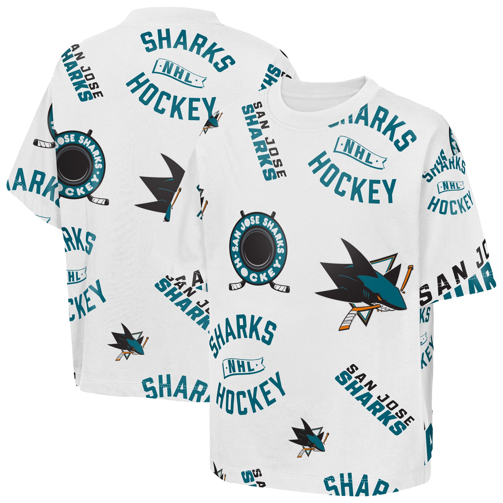 T-shirt blanc Outerstuff Youth San Jose Sharks Unstoppable Elevated