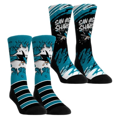  San Jose Sharks Rock Em Youth Ice Breaker Two-Pack Crew Socks Set - Blue