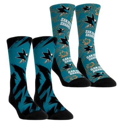  San Jose Sharks Rock Em Youth Game Day Two-Pack Crew Socks - Teal