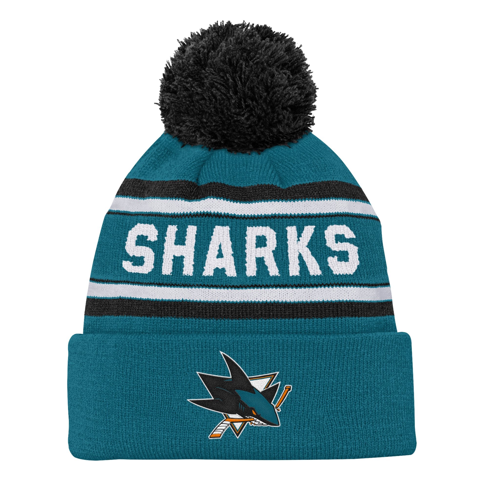 V110833 Sharks NHL OST 23 Tricot jacquard à revers pour jeunes HATYTHNIT