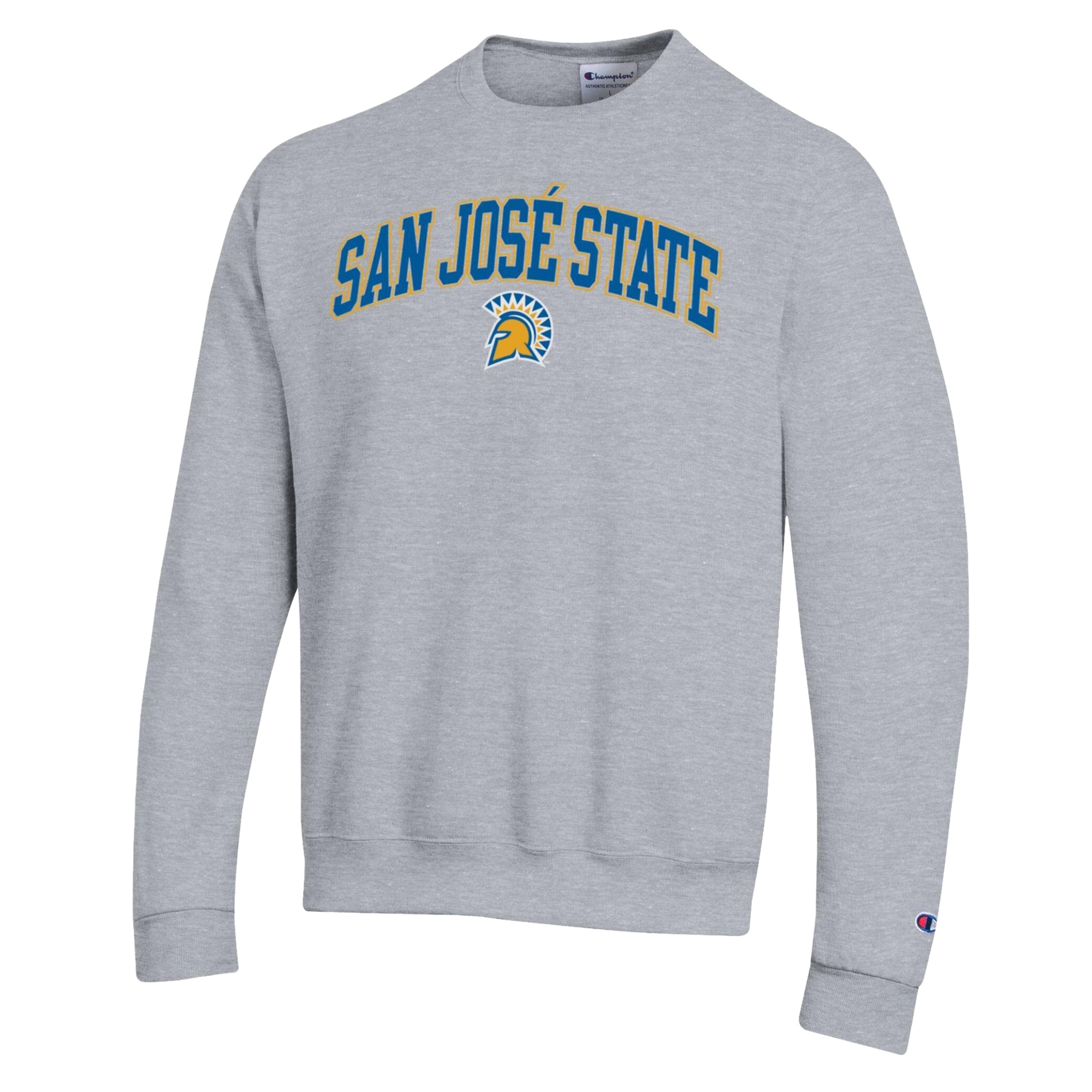 Men's Champion Heather Gray San Jose State Spartans Arch Powerblend Sweatshirt