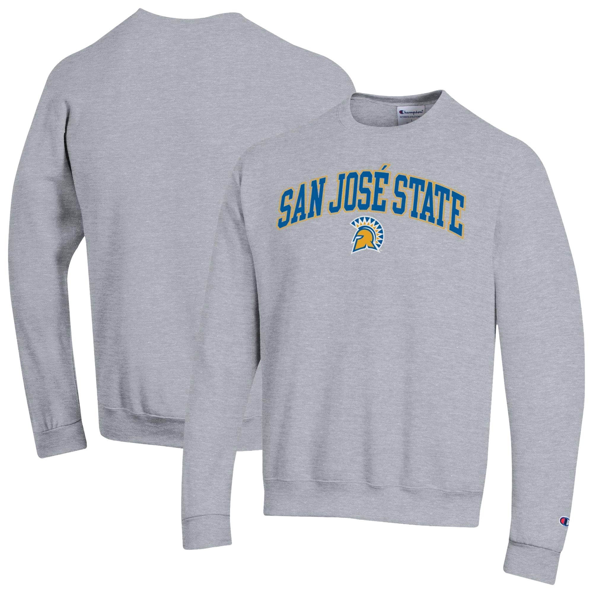 Men's Champion Heather Gray San Jose State Spartans Arch Powerblend Sweatshirt