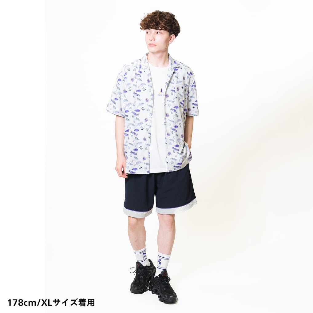 アロハシャツ（総柄）グレー