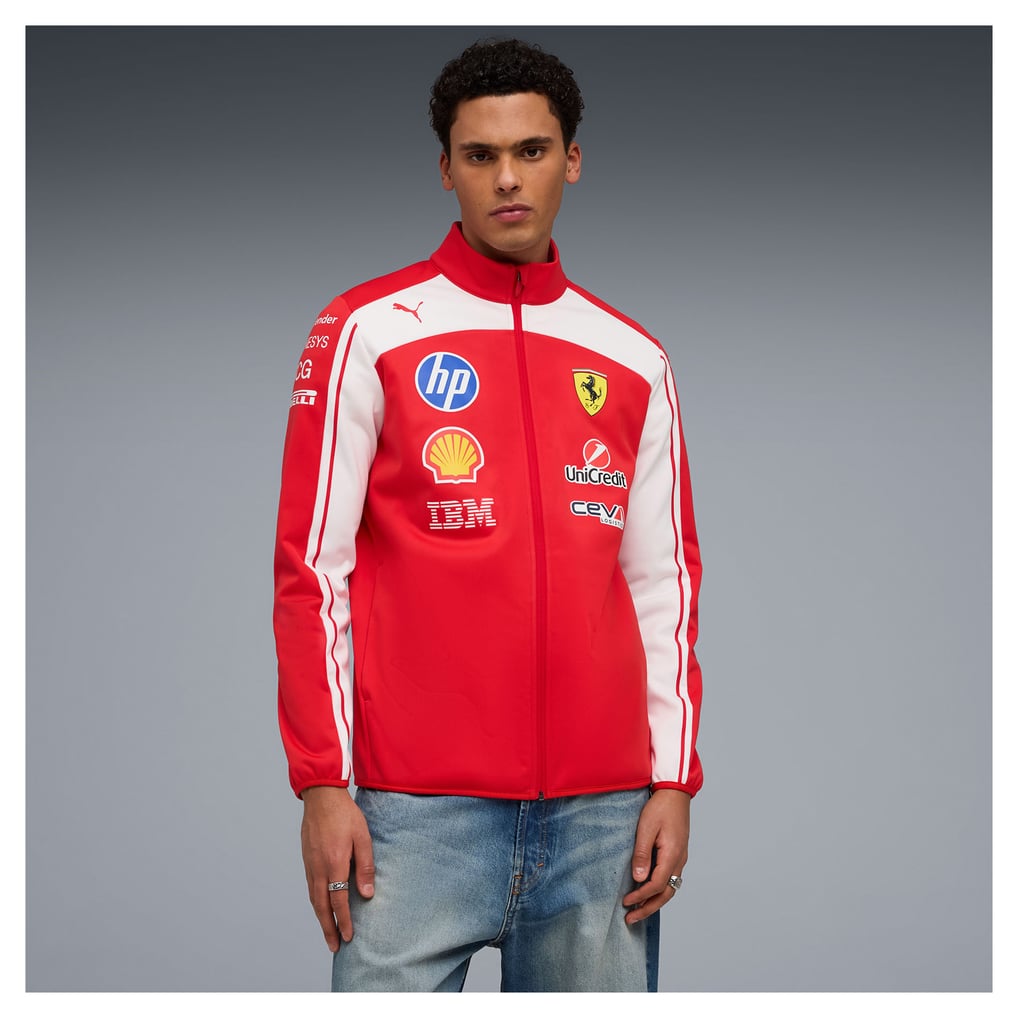 Zipper Code Jacket Men's Puma Red Scuderia Ferrari 2026 Softshell Full-Zip Jacket