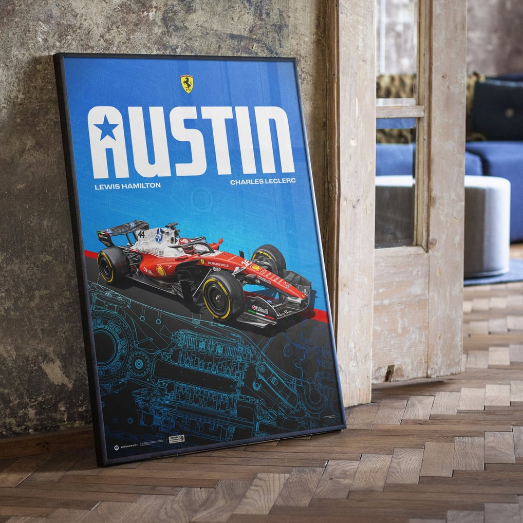 Dip Sp Affiche officielle de la livrée spéciale Scuderia Ferrari Austin 2026