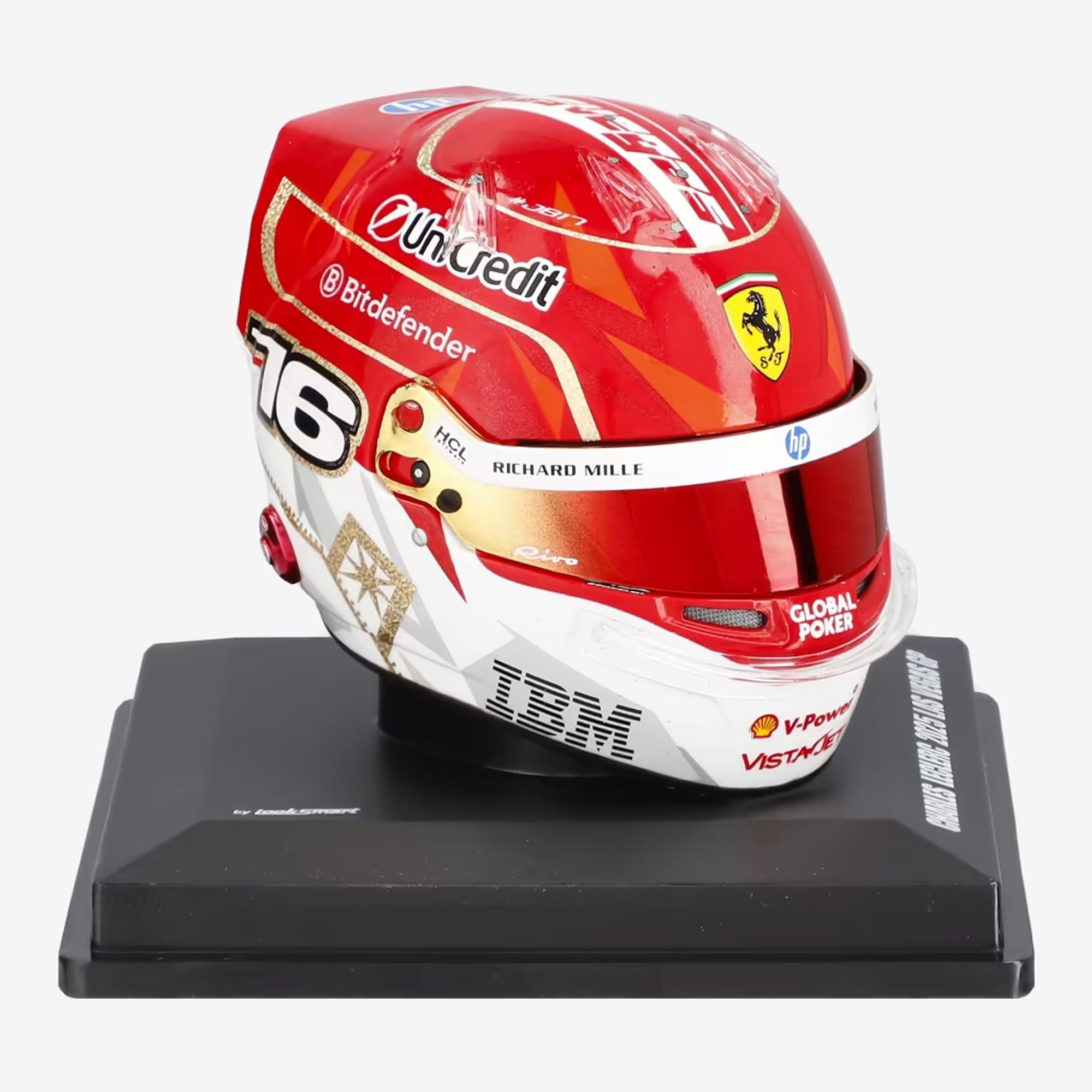 Mini casque Charles Leclerc de la Scuderia Ferrari pour le Grand Prix de Las Vegas 2025, par Spark Models