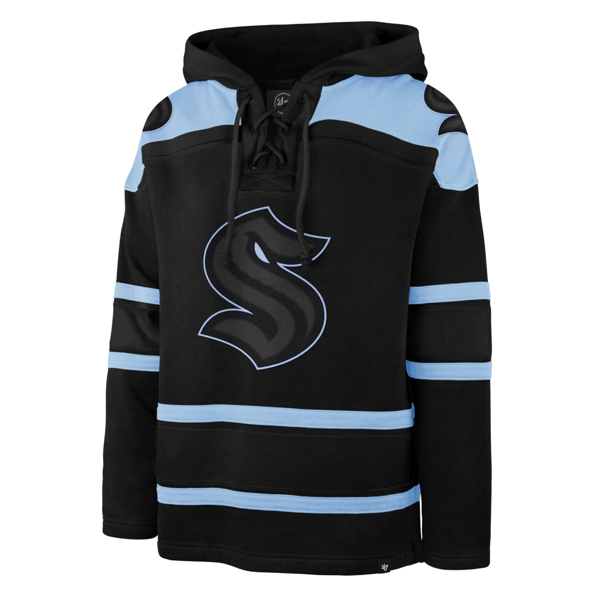 Sweat à capuche lacets Seattle Kraken Fall Color Pop noir pour homme, modèle 47.