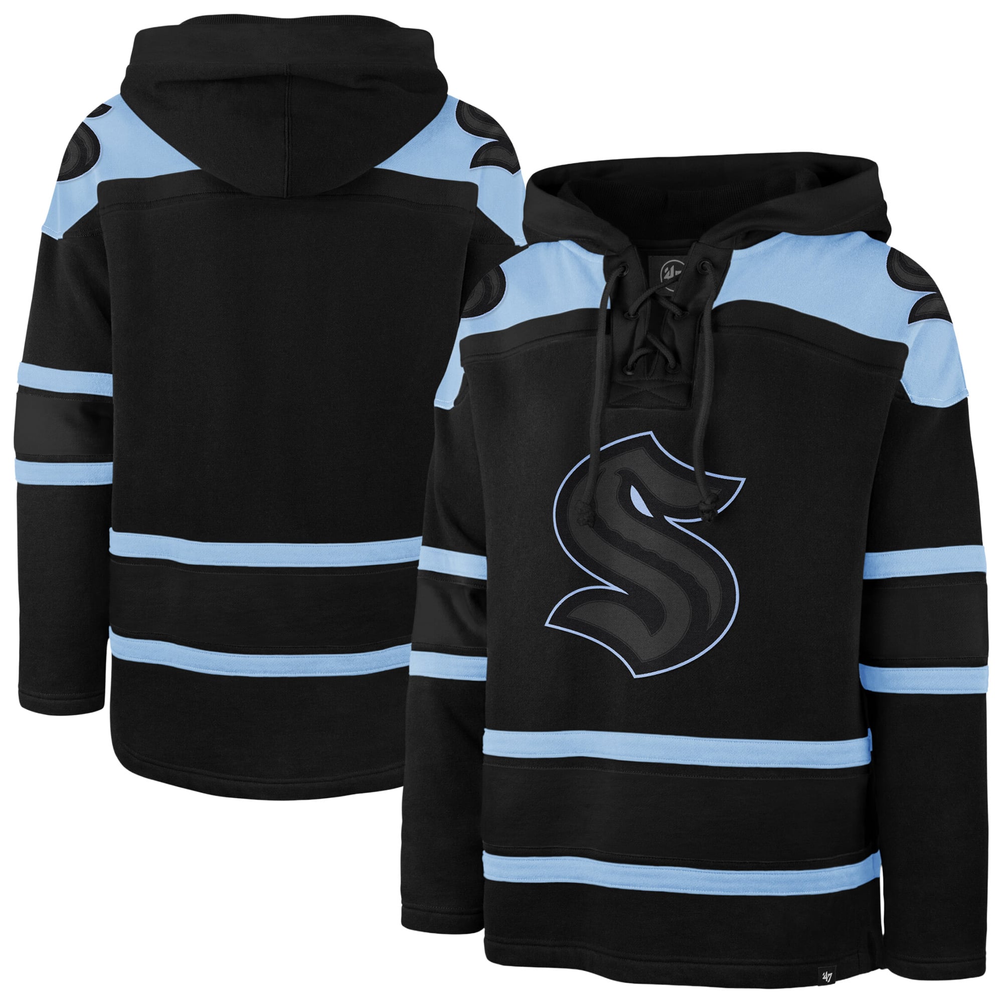 Sweat à capuche lacets Seattle Kraken Fall Color Pop noir pour homme, modèle 47.
