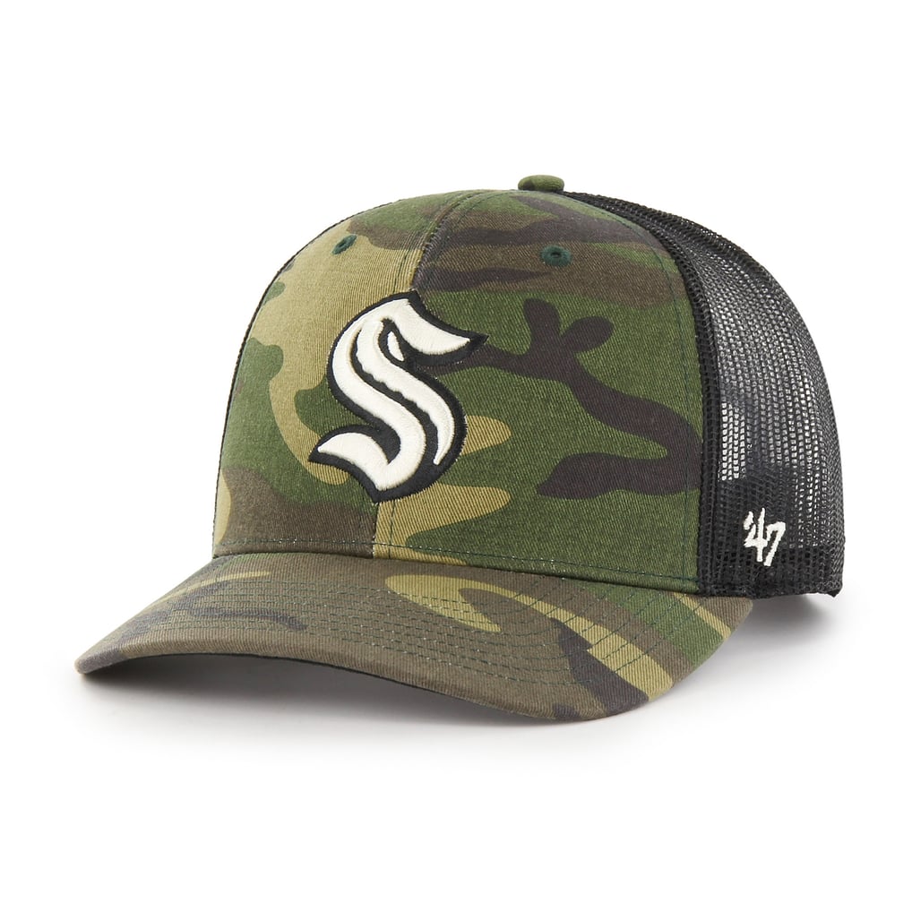 Men's Seattle Kraken '47 Camo/Black Trucker Snapback Hat