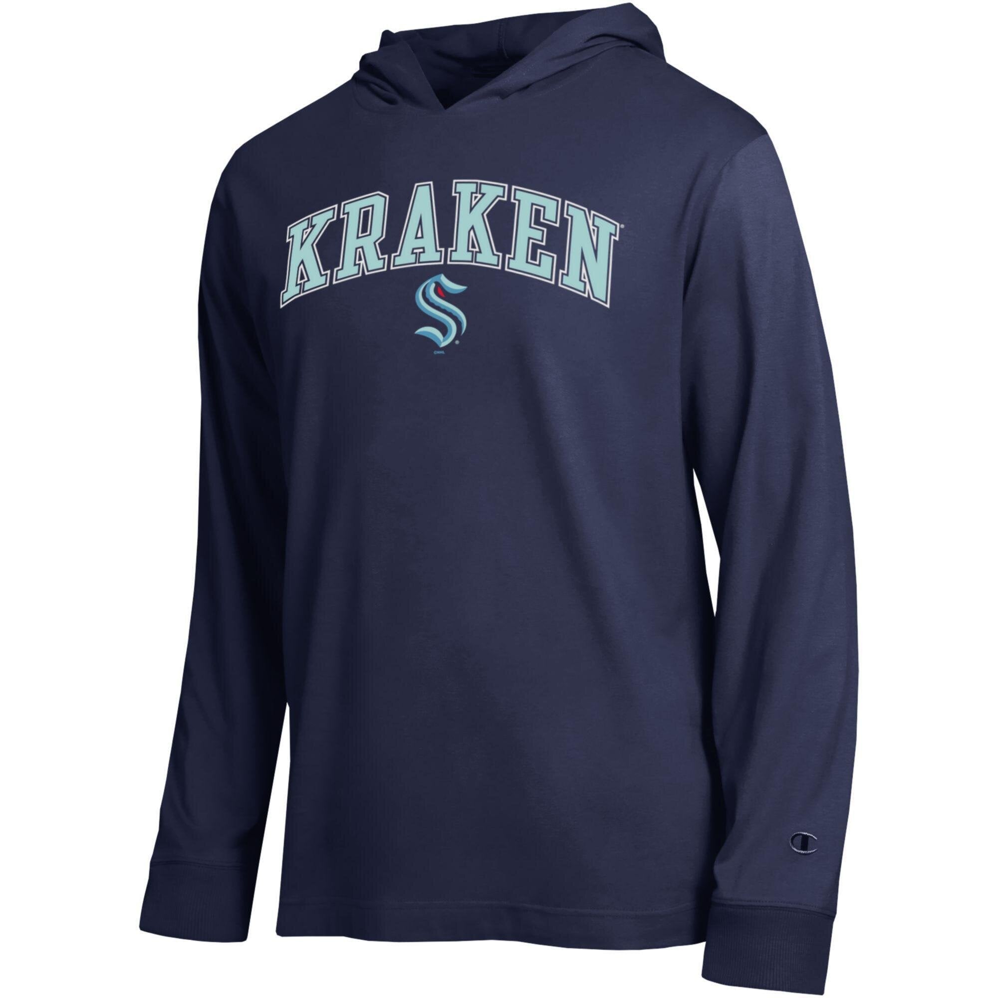 T-shirt à manches longues et capuche léger Champion Deep Sea Blue Seattle Kraken All-Star pour homme