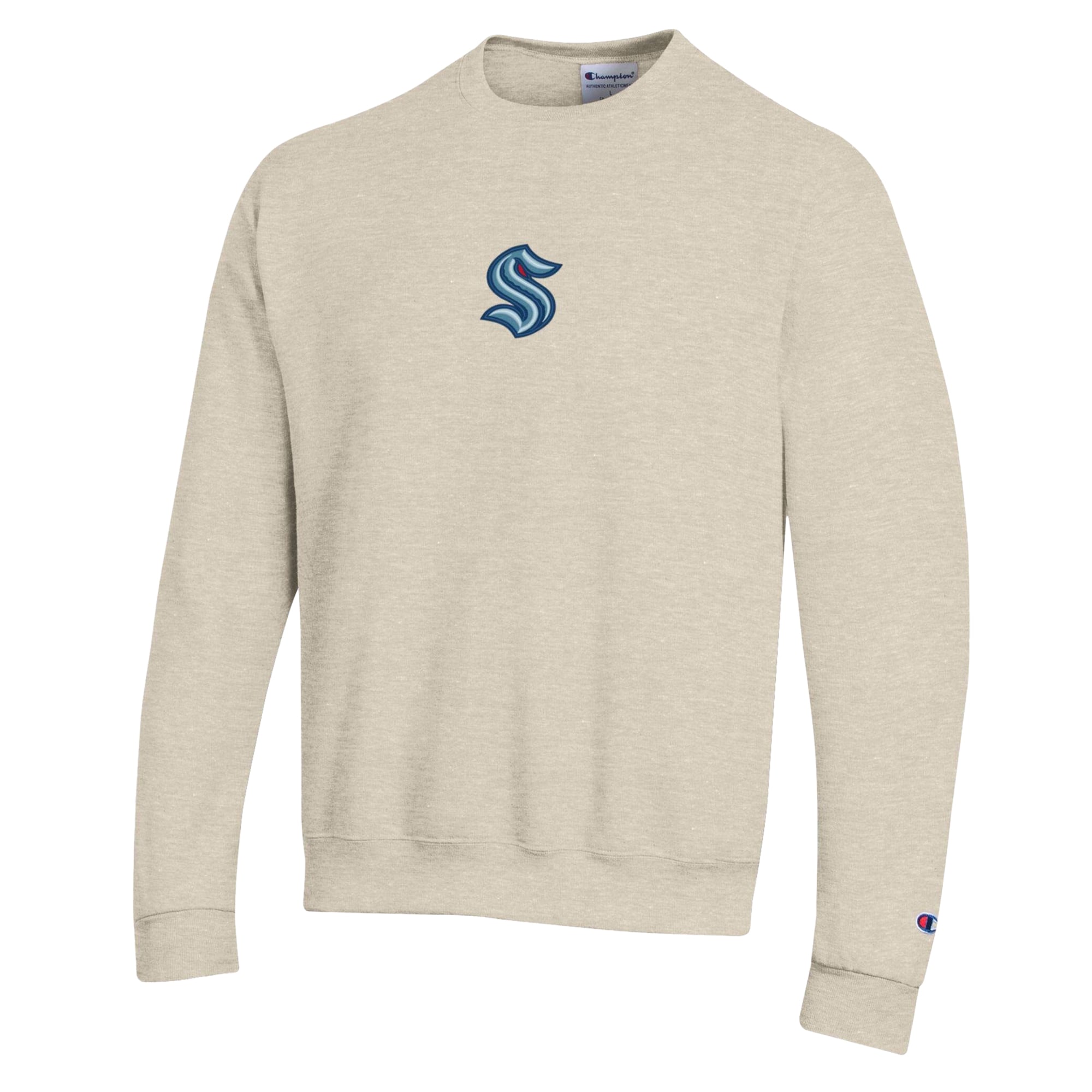 Men's Champion  Oatmeal Seattle Kraken Eco Powerblend Sweatshirt