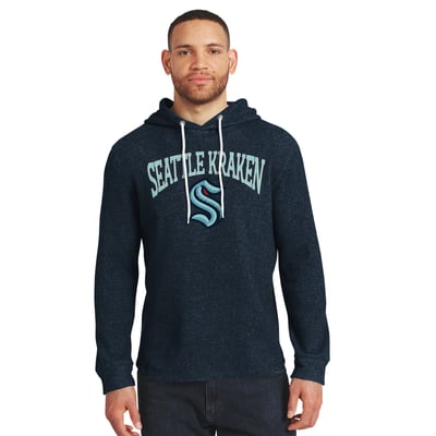  Seattle Kraken Darius Rucker Collection by Fanatics Waffle-Knit Hooded Tri-Blend Long Sleeve T-Shirt - Deep Sea Blue