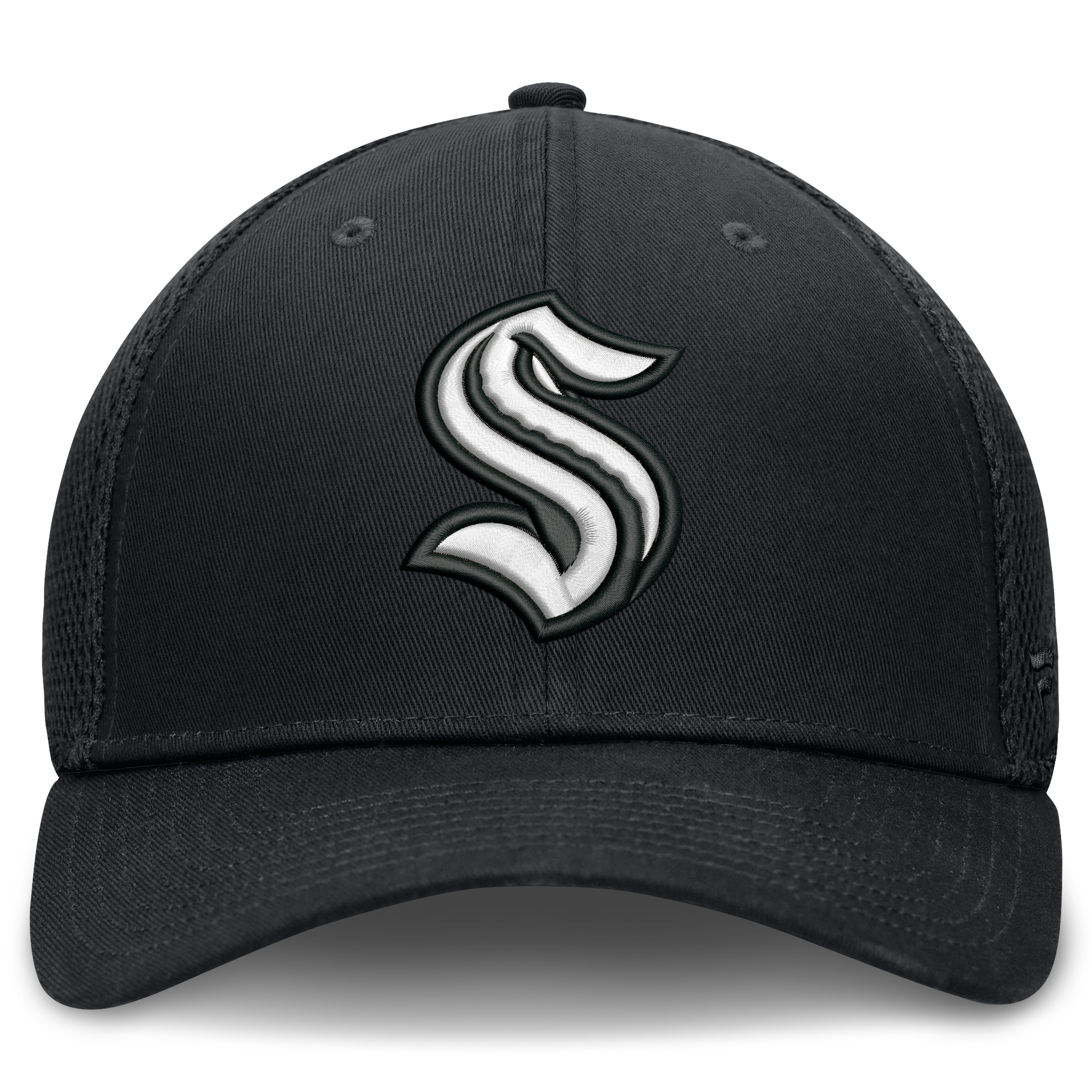 Casquette extensible à dos en maille ton sur Seattle Kraken noire pour homme de Fanatics