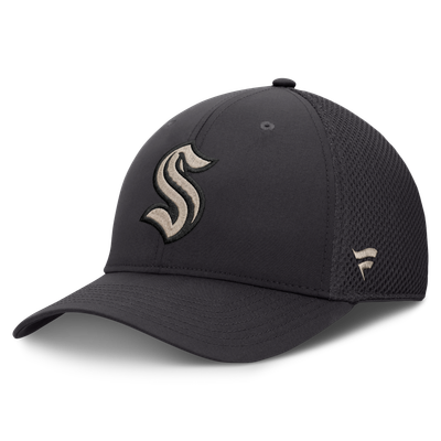 Seattle Kraken Fanatics Authentic Pro Road Meshback Stretch Hat - Charcoal