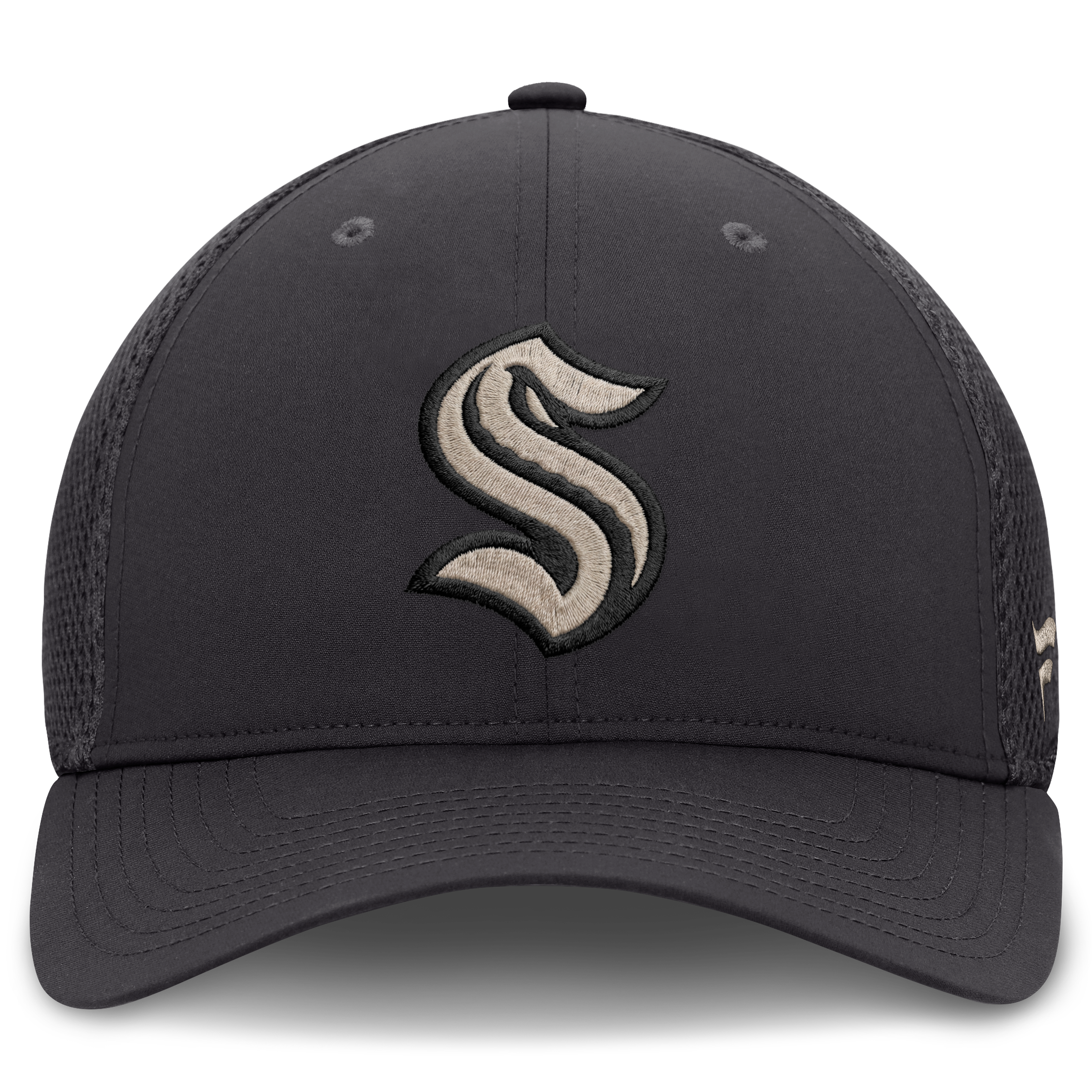 Men's Fanatics Charcoal Seattle Kraken Road Meshback Stretch Hat