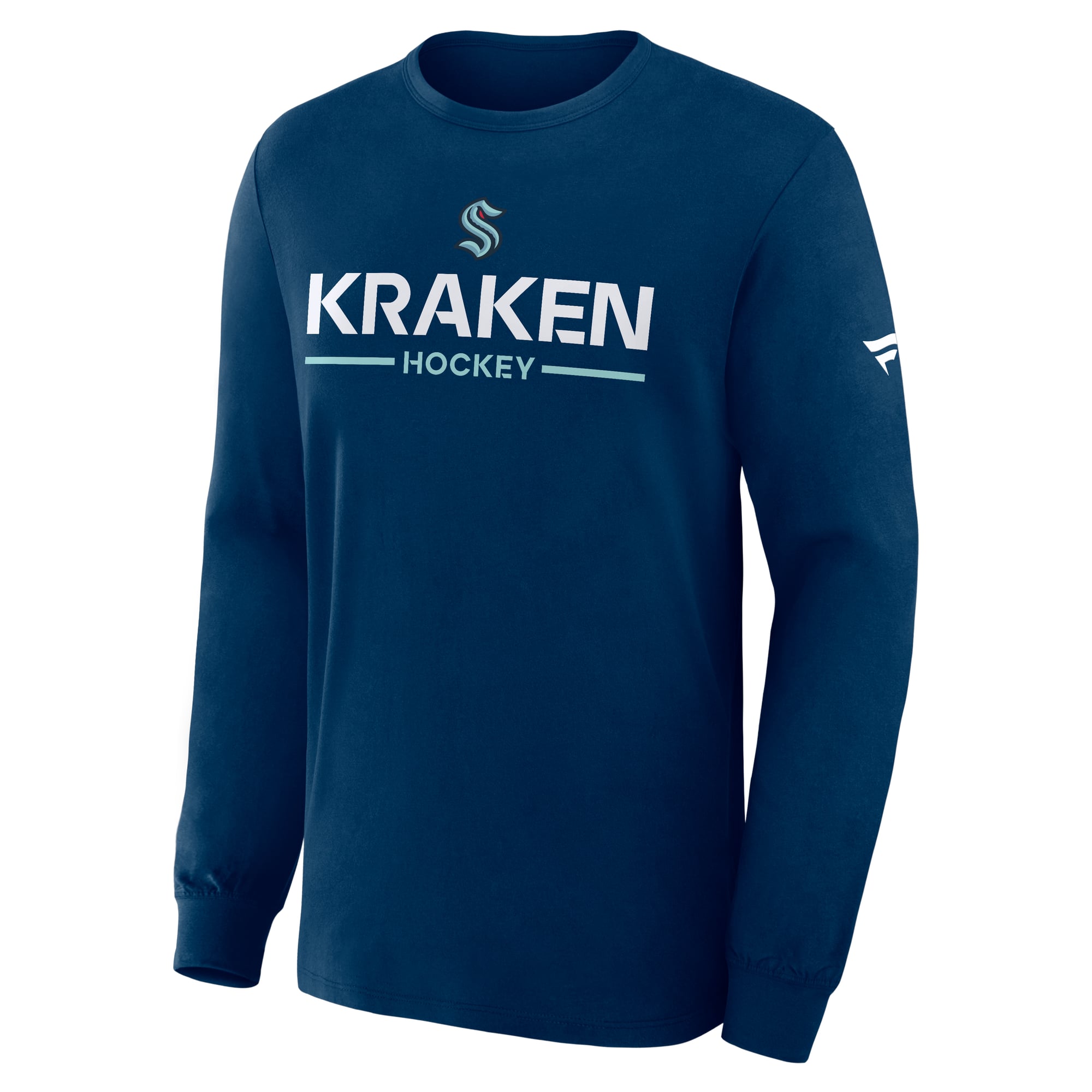 T-shirt à manches longues Fanatics Deep Sea Blue Seattle Kraken Authentic Pro Primary pour homme