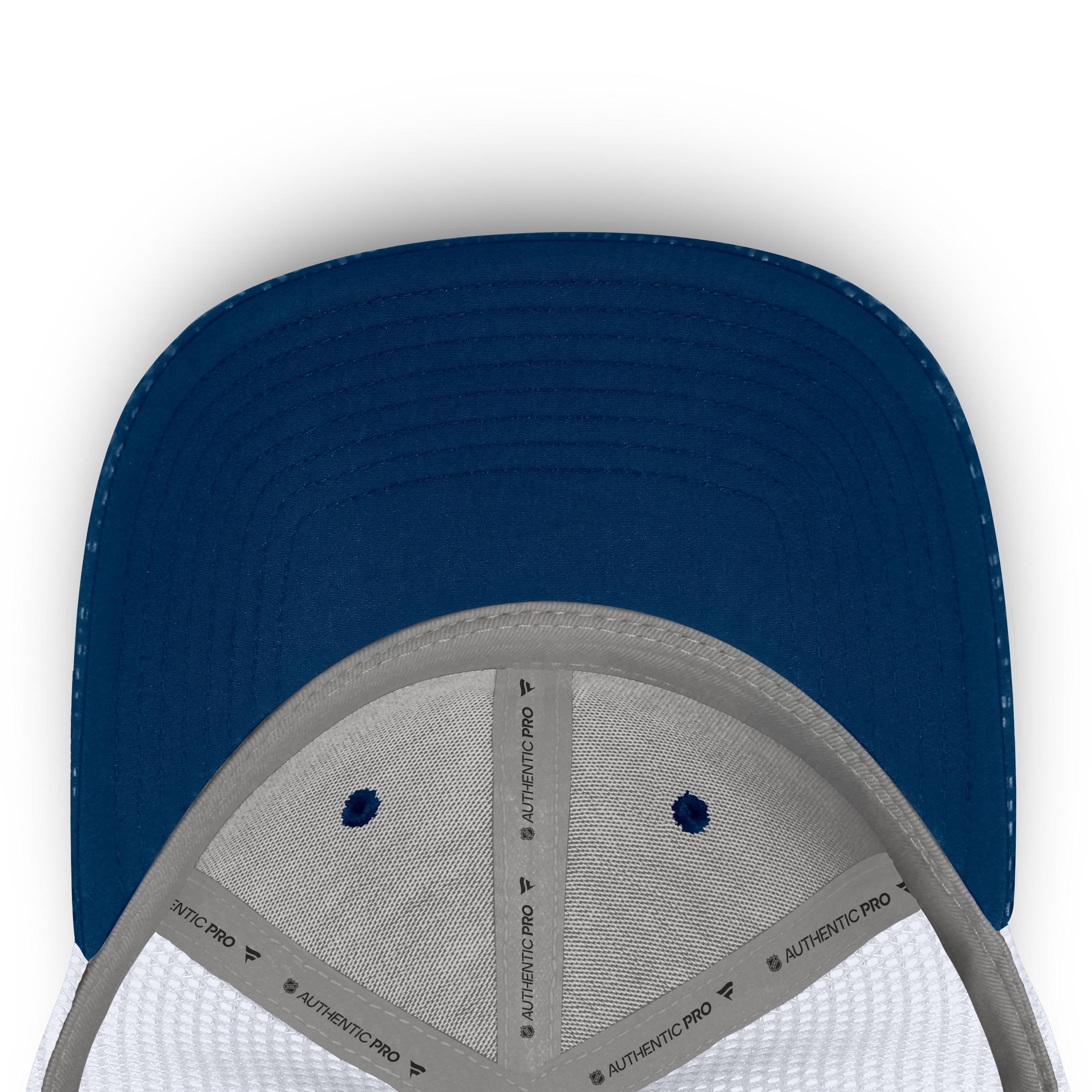 Casquette trucker Fanatics Deep Sea Blue Seattle Kraken Authentic Pro Rink avec logo encadré pour homme