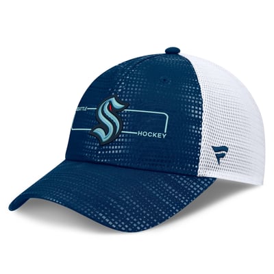 Casquette trucker Seattle Kraken Fanatics Authentic Pro Rink avec logo encadré - Bleu profond